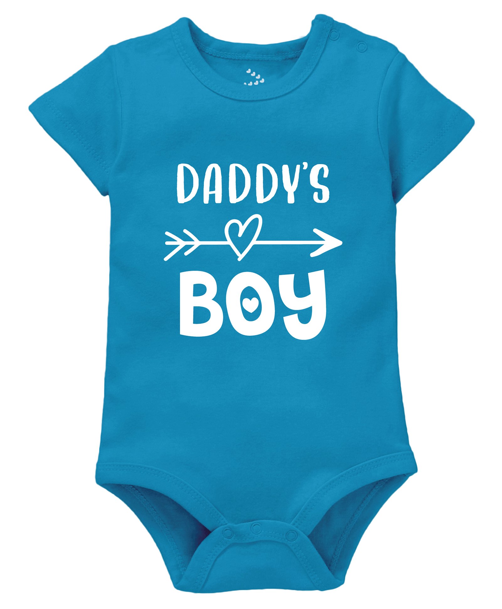 Zeezeezoo 100% Cotton Fathers Day Theme Half Sleeves Daddys Boy Text Printed Onesie - Blue-picture-13