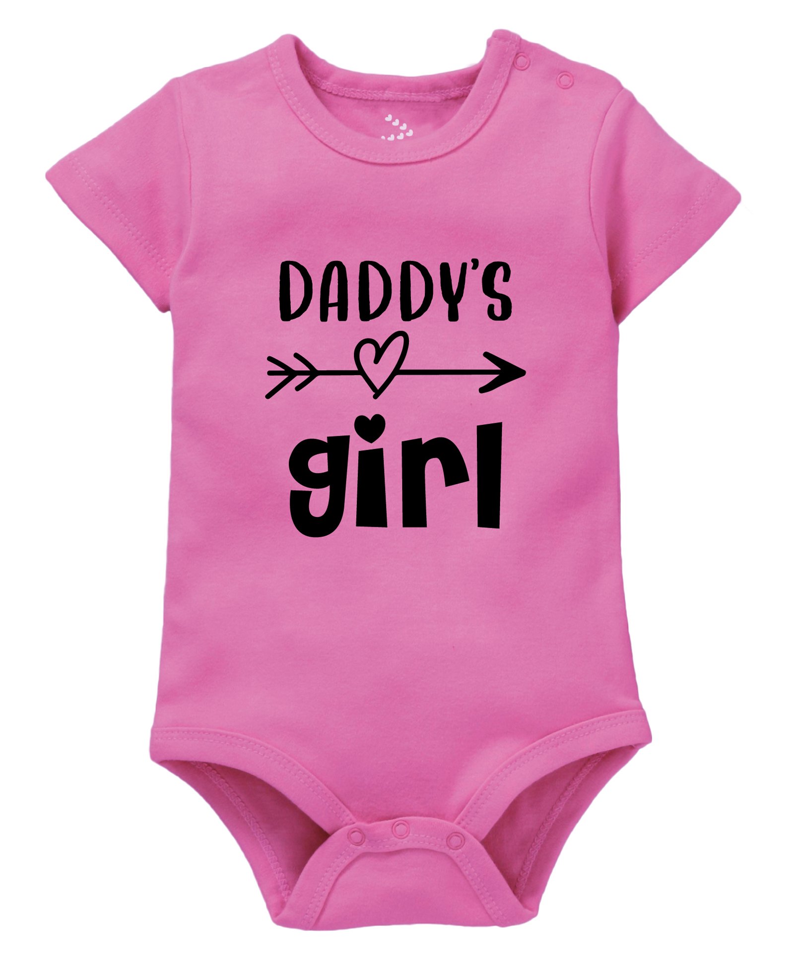 Zeezeezoo 100% Cotton Fathers Day Theme Half Sleeves Daddys Girl Text Printed Onesie - Pink-picture-4