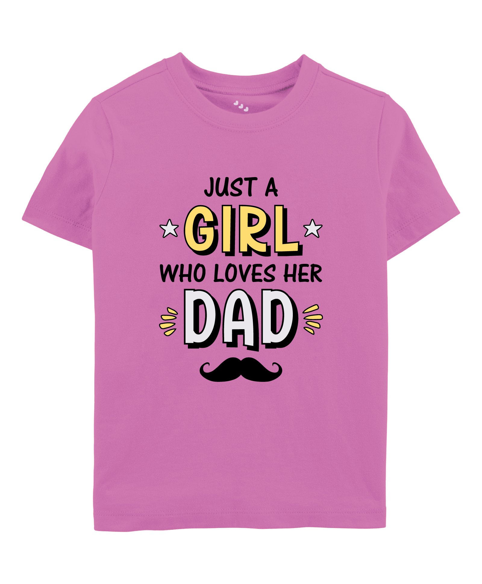 Zeezeezoo 100% Cotton Fathers Day Theme Half Sleeves Just A Girl Who Loves Her Father Text Printed Tee - Pink-image-30
