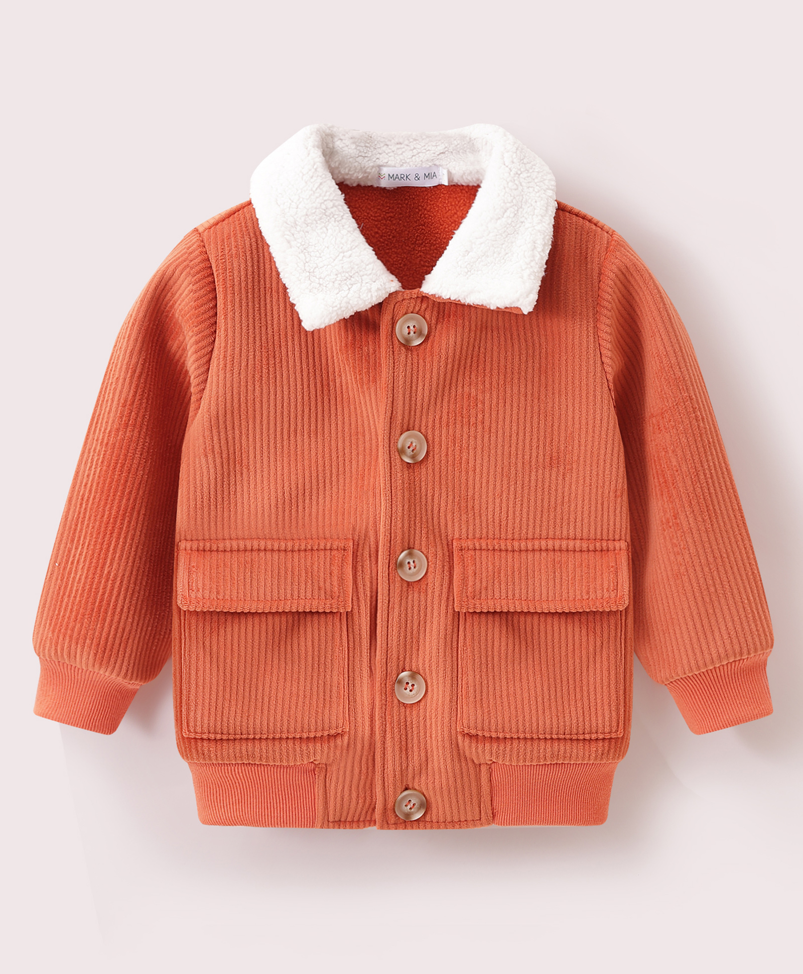 Mark & Mia Full Sleeves Solid Color Jacket with Patch Pocket - Orange-picture-34