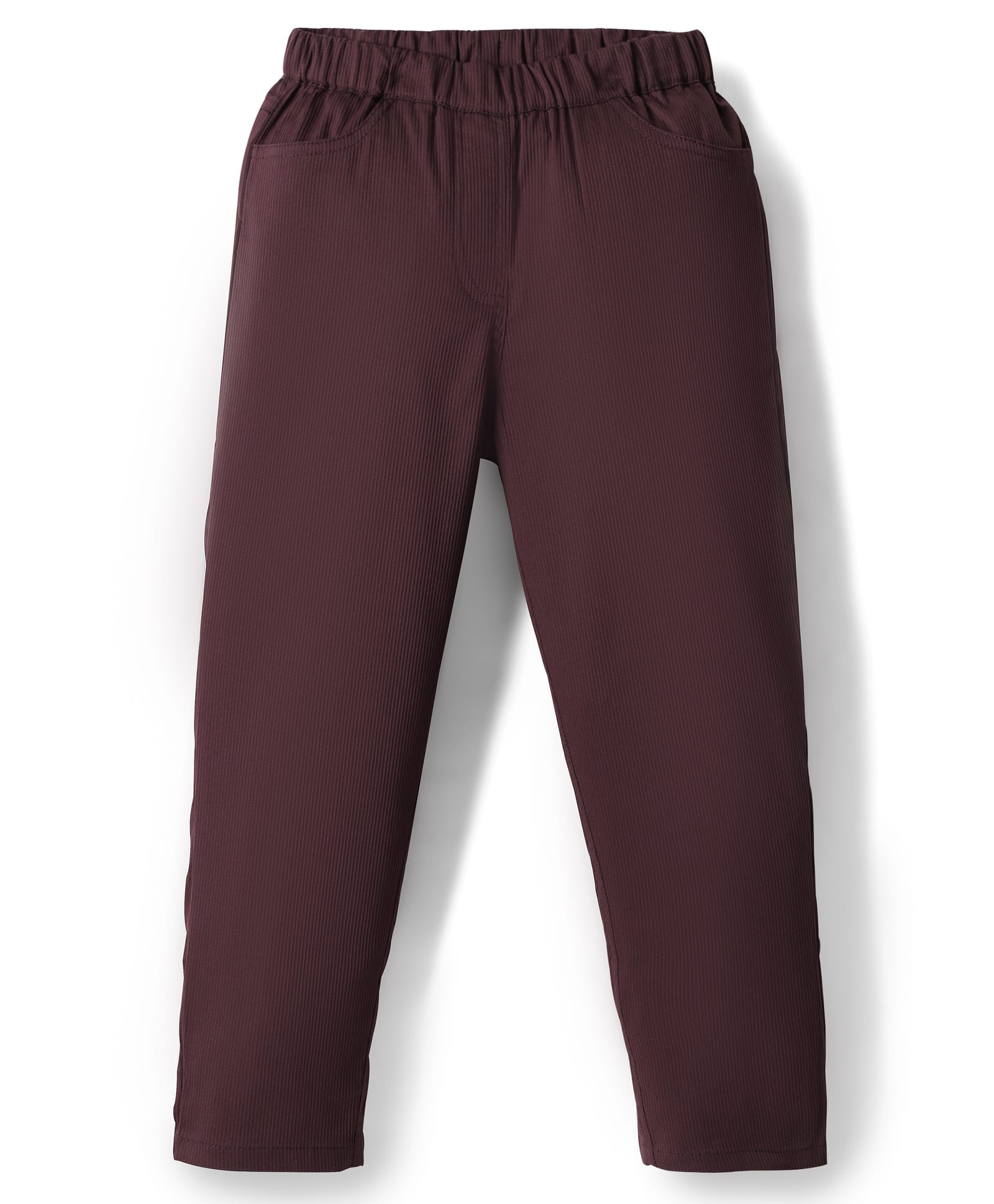 kookie kids india Kookie Kids Woven Full Length Solid Colour Lounge Pant - Wine-picture-28