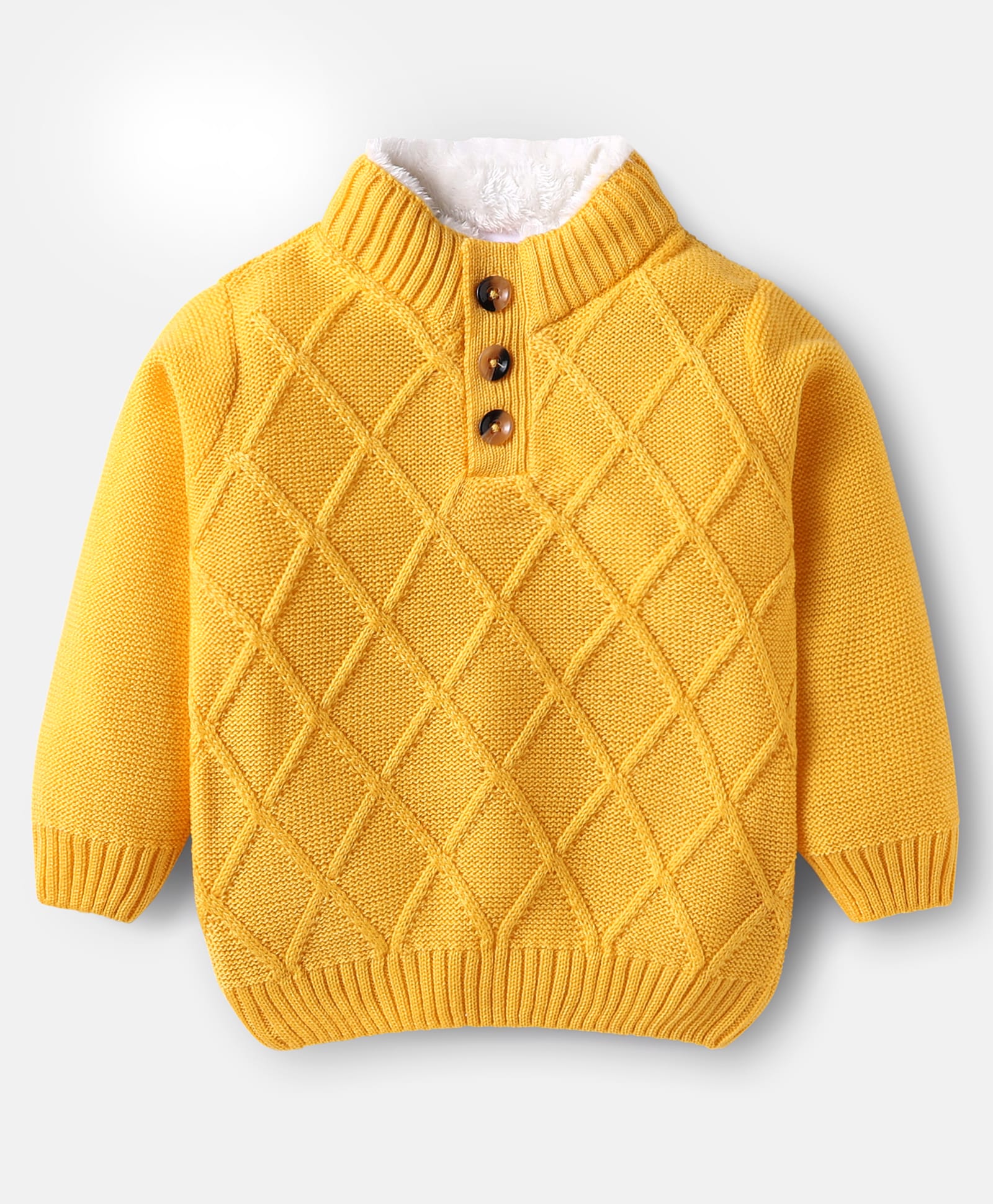 Babyhug Knited Full Sleeves Pullover Sweater with Cable Knit Design - Yellow-image-41