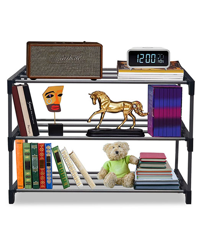 Urban Choice 3-Tier Open Metal Frame Shoe Rack - Black-picture-26