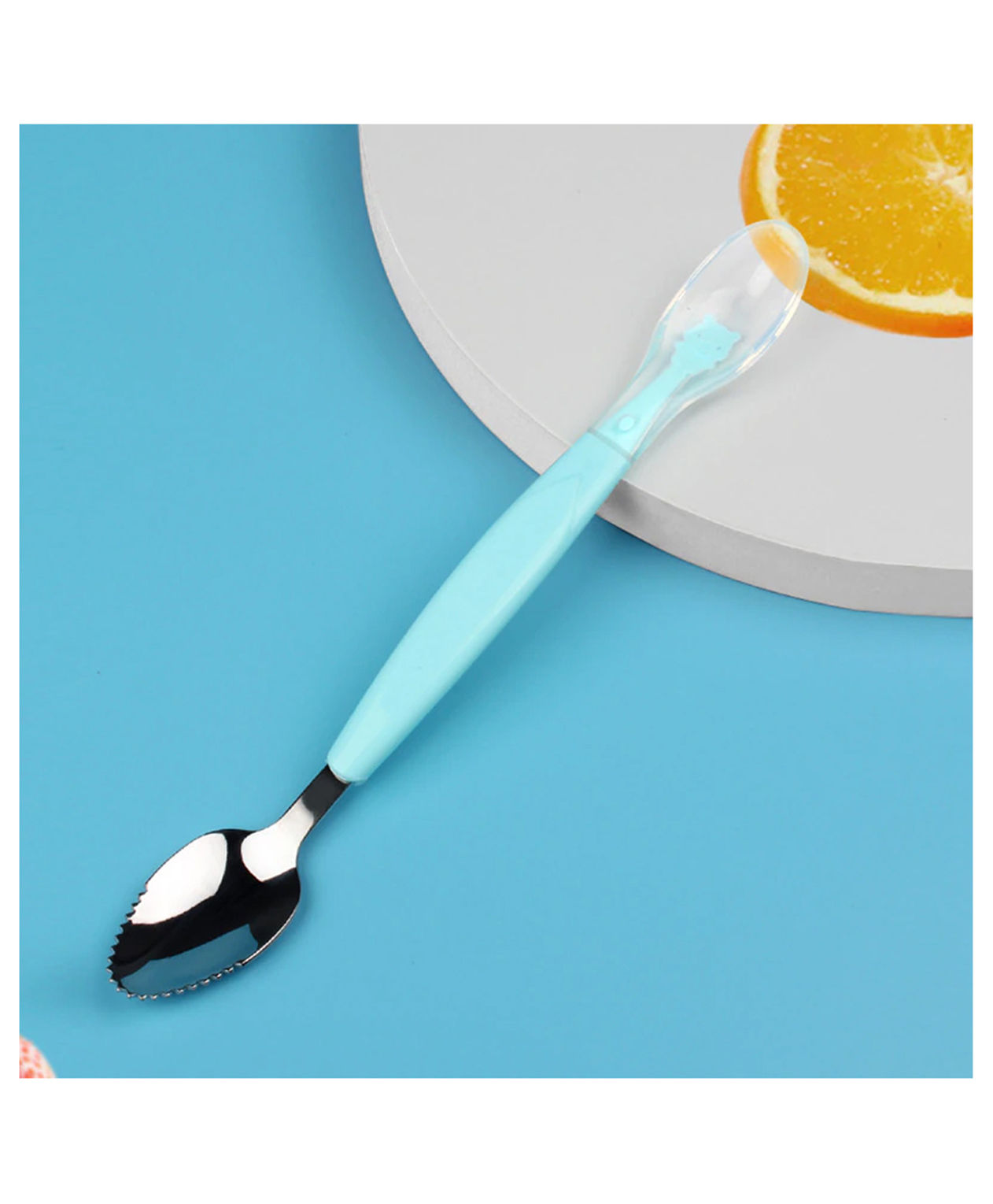 Domenico Baby Fruit Scraping Mud Spoon Feeding Spoon Soft Silicone Spoon Baby Easy To Eat Fruit Spoon Mother And Baby Supplies - Green-picture-32