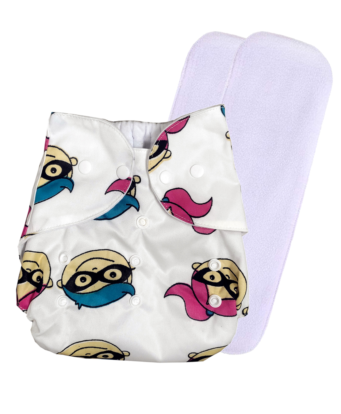 DOMENICO Washable Baby Diaper Premium Cloth Diaper Reusable, Adjustable Size, Waterproof, Pocket Cloth Diaper Nappie (1 Diaper and 2 Insert Pad)-picture-39