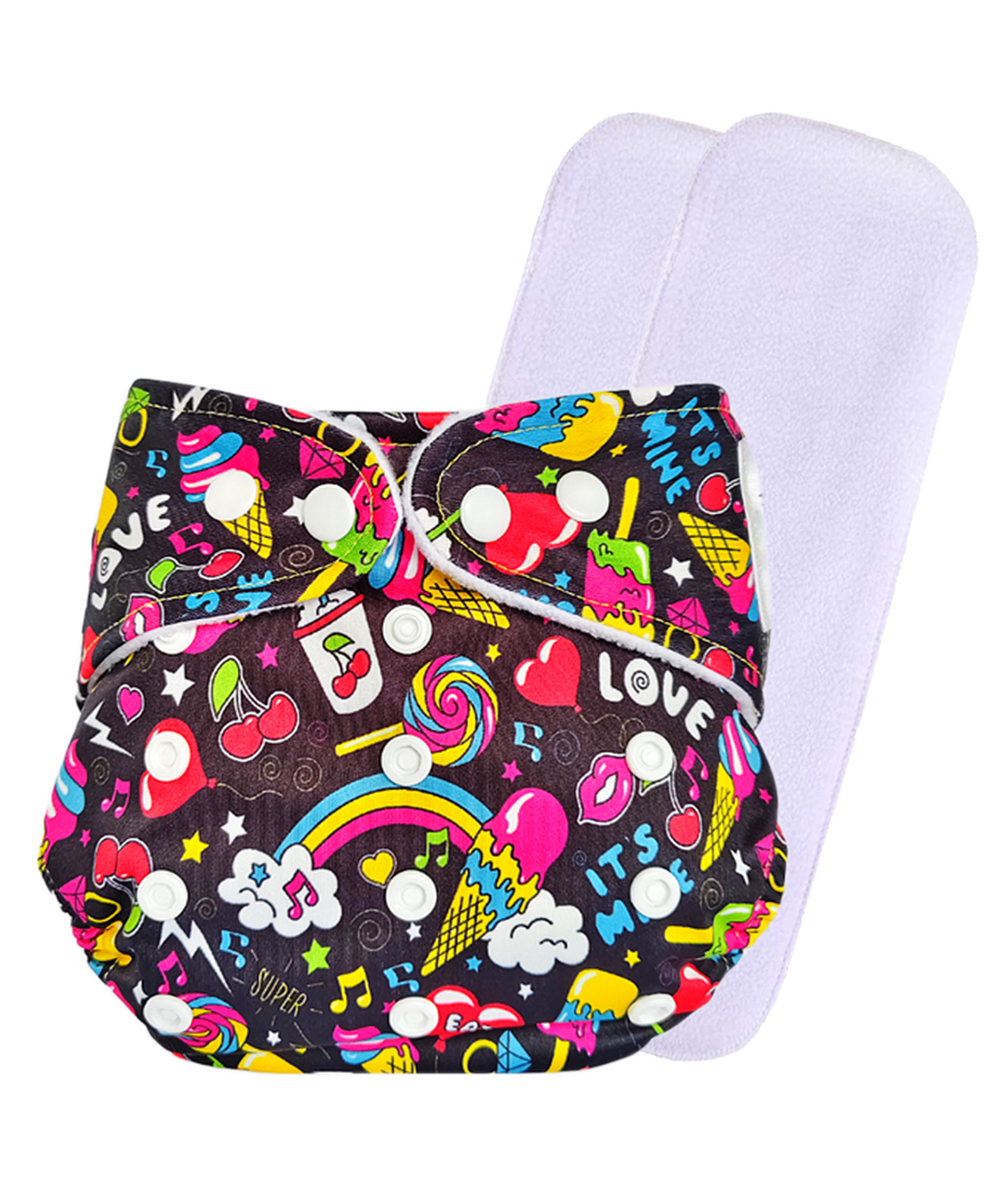 DOMENICO Washable Baby Diaper Premium Cloth Diaper Reusable, Adjustable Size, Waterproof, Pocket Cloth Diaper Nappie (1 Diaper and 2 Insert Pad)-picture-41