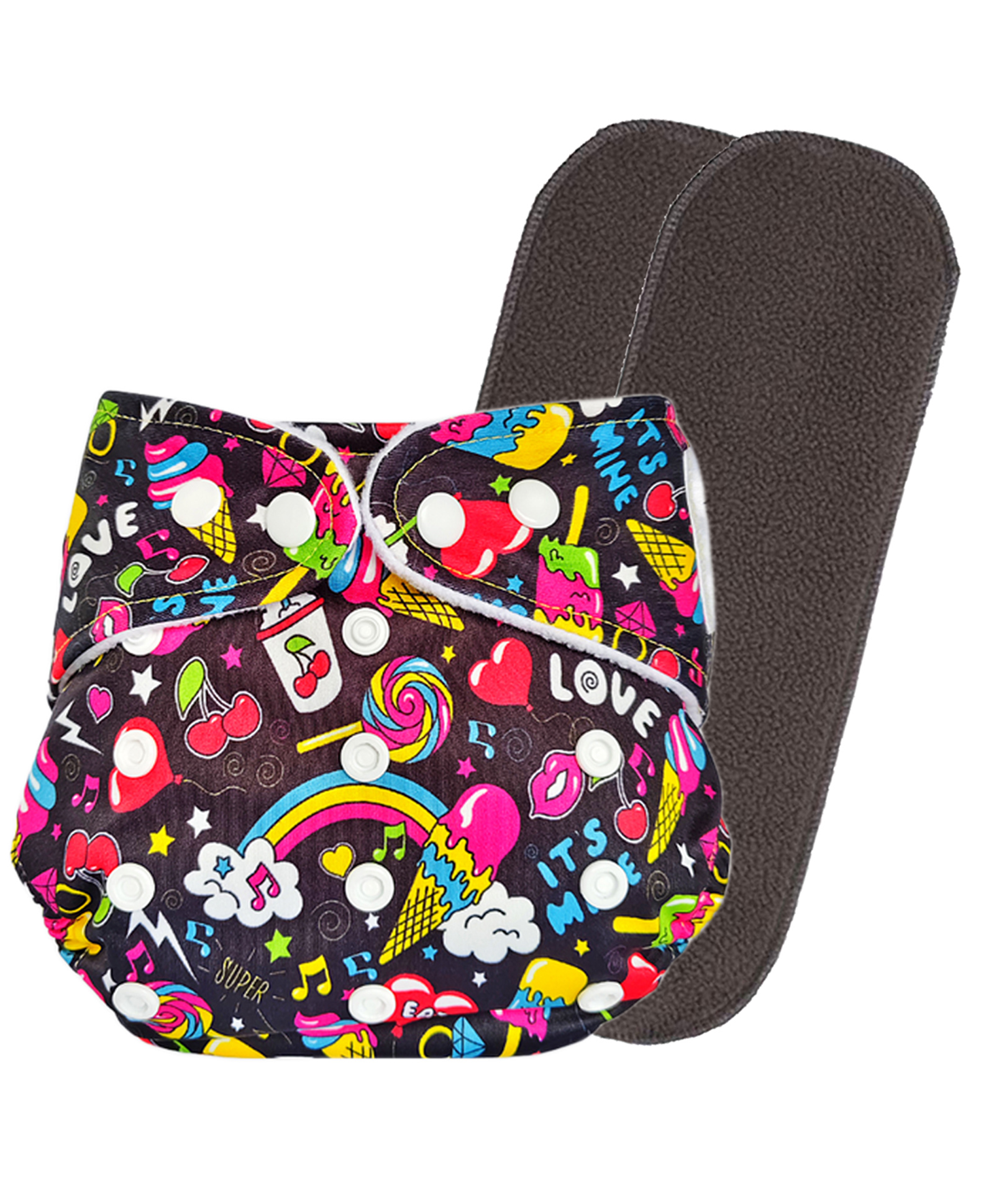 DOMENICO Washable Baby Diaper Premium Cloth Diaper Reusable, Adjustable Size, Waterproof, Pocket Cloth Diaper Nappie (1 Diaper and 2 Insert Pad)-picture-49