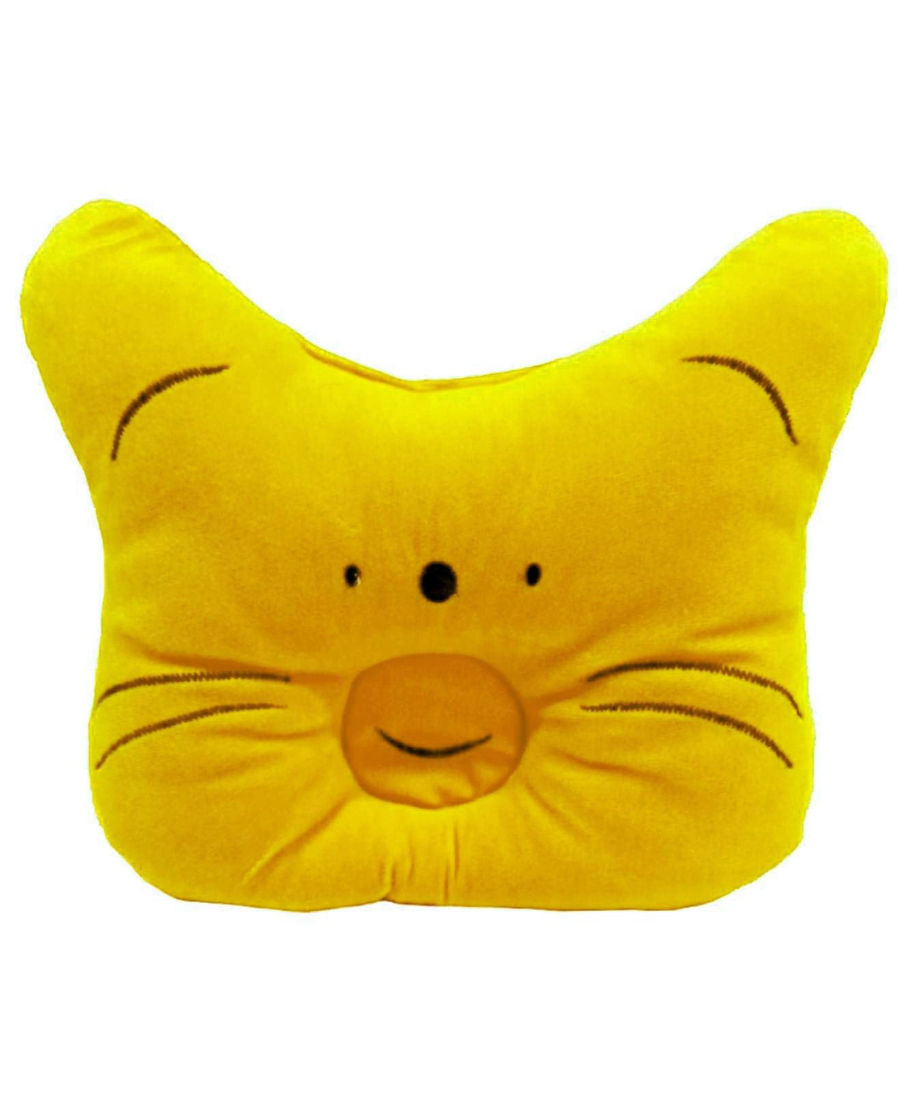 Domenico Baby Soft Neck Support Pillow for Head Shaping Shape Supporter Cat Face Pillow - Yellow-picture-11