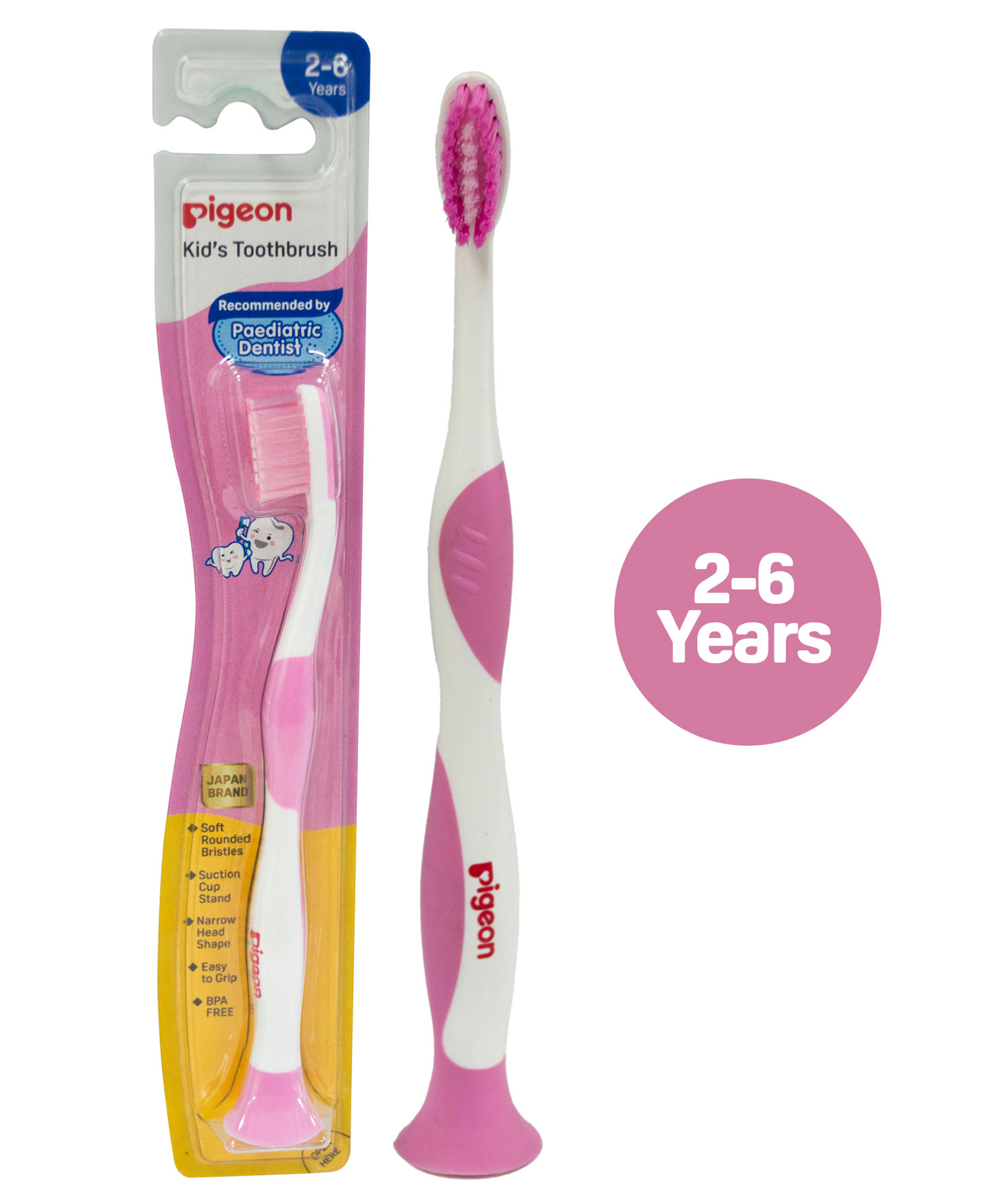 Pigeon Kids Toothbrush With Soft Rounded Bristles - Pink-picture-10