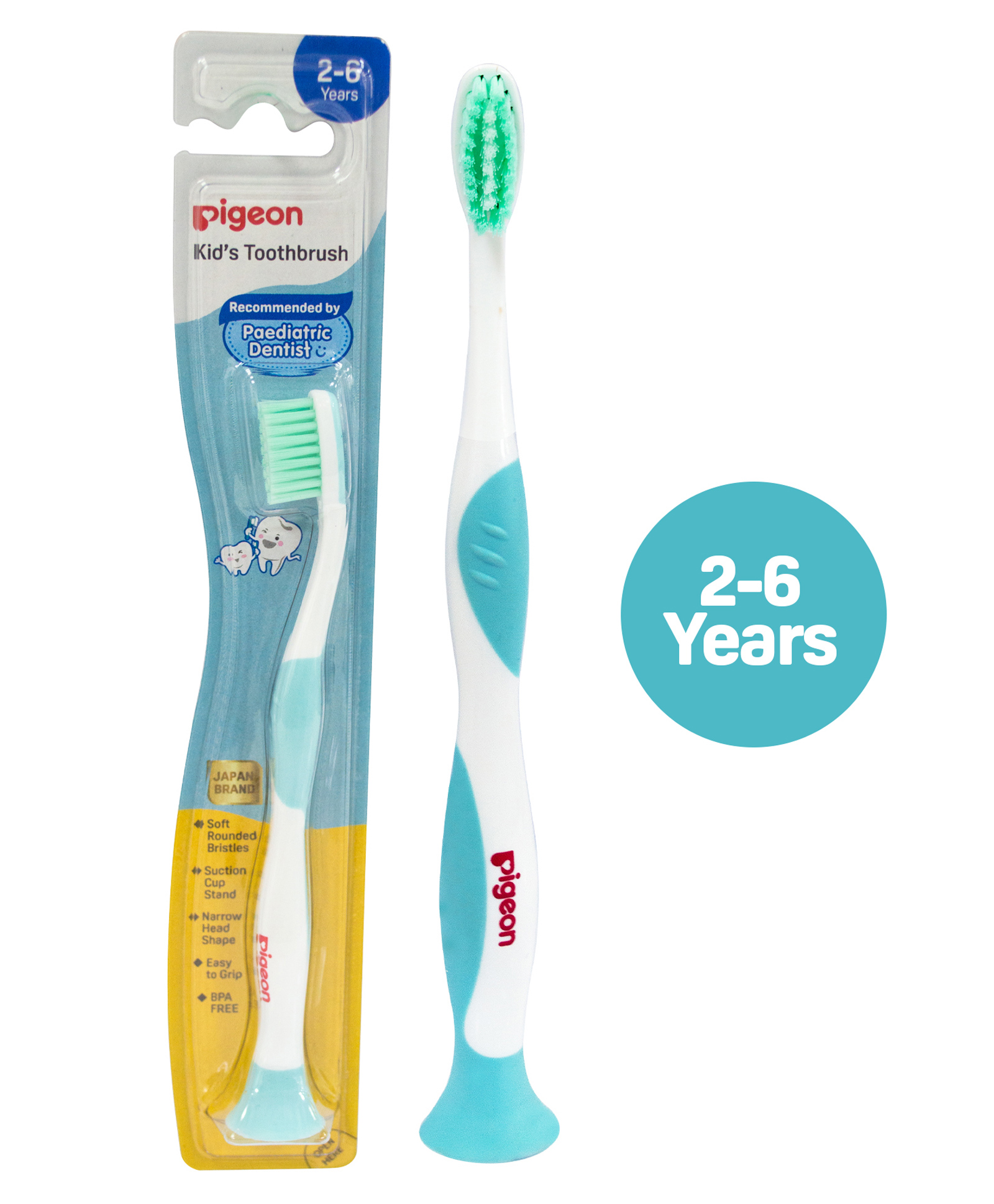 Pigeon Soft & Rounded Bristle Kids Toothbrush - Blue-image-14