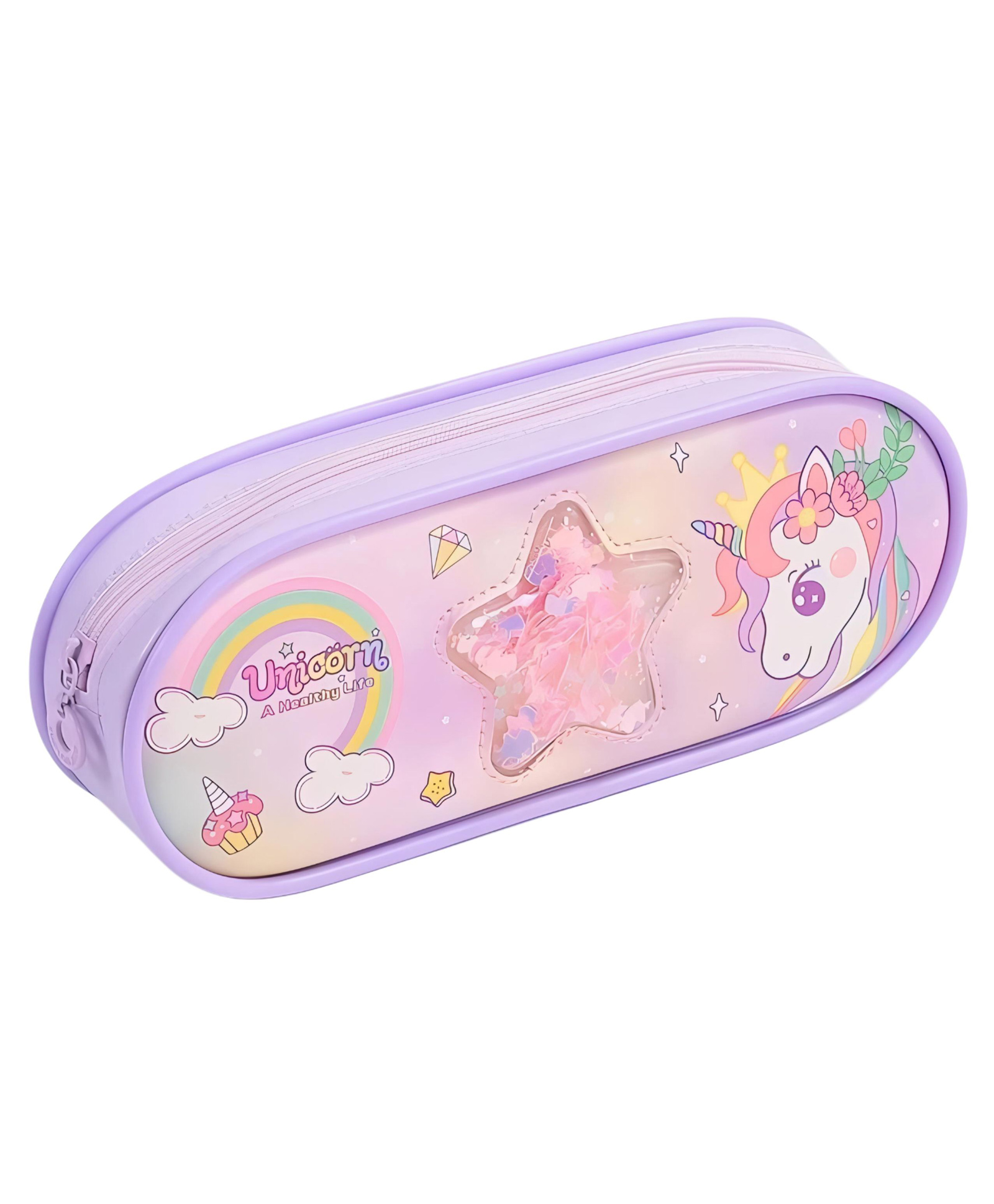 Elecart Unicorn Pencil Case for Girls Multi-Purpose Zipper Pouch | Large Capacity Stationery Organizer for Kids | Cute Rainbow 3D Design for School-image-41