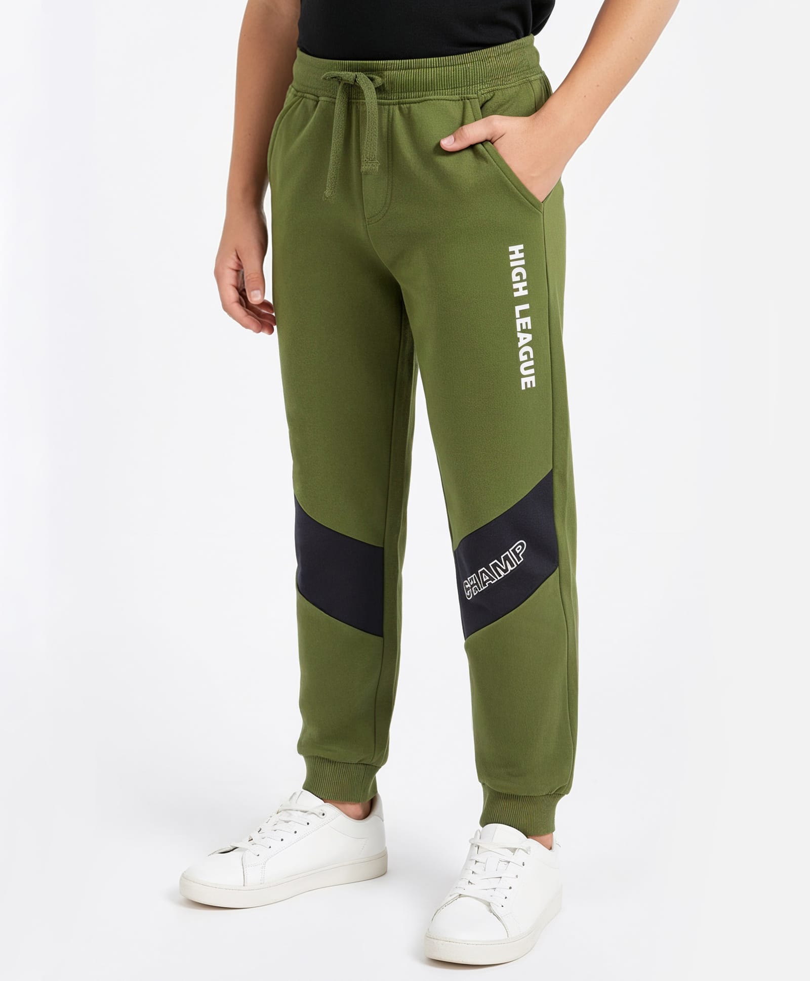 Honeyhap Premium 100% Cotton Looper Knit Full Length Text Printed Lounge Pant With Bio Finish - Cypres & Black Beauty-picture-36