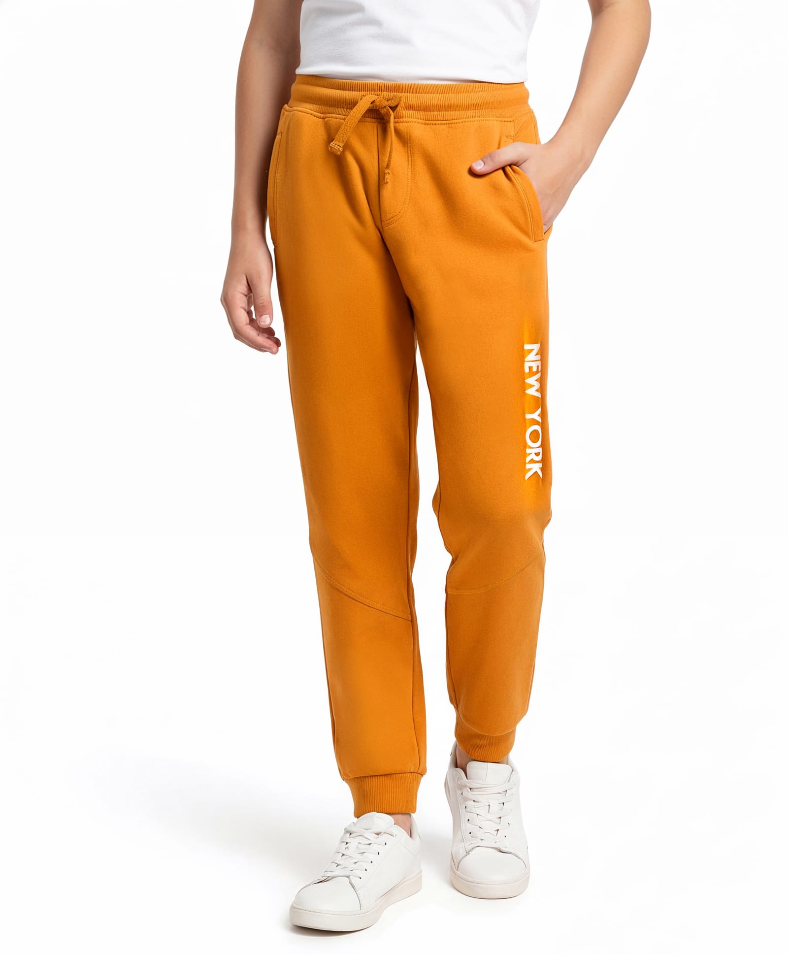Honeyhap Premium 100% Cotton Knit Full Length Lounge Pant With Bio Finish & Text Print - Desert Sun-picture-16
