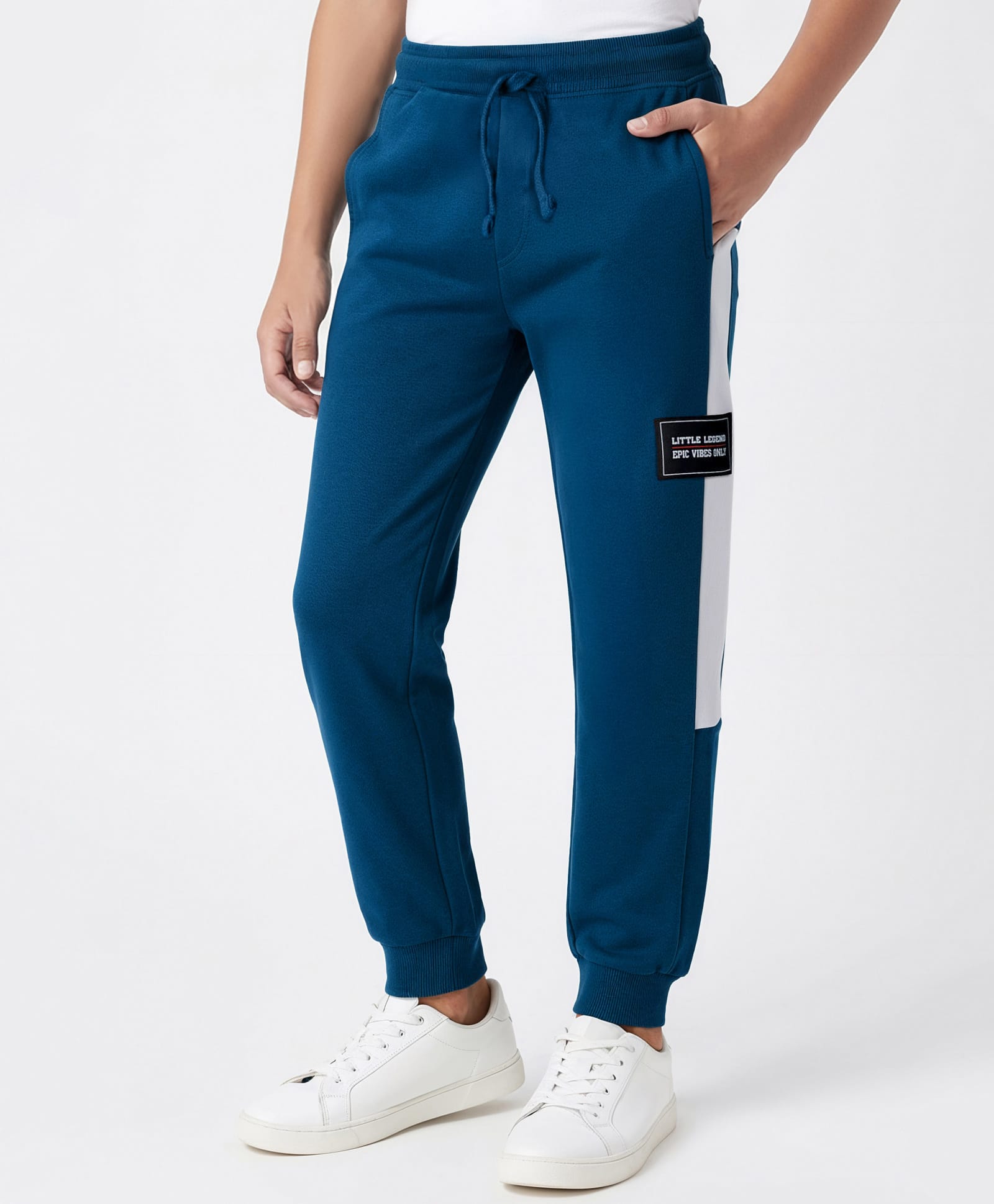 Honeyhap Premium 100% Cotton Knit Full Length Lounge Pant With Bio Finish & Cut & Sew Design - Sailor Blue-picture-24