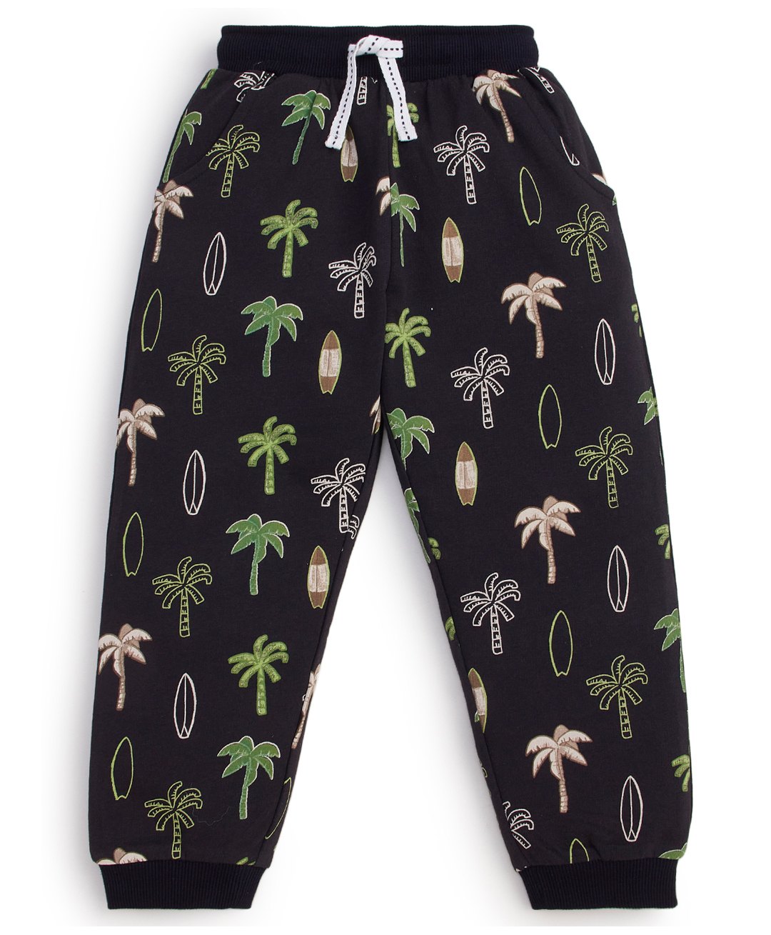 JusCubs Cotton Beach Theme Printed Joggers - Black-image-9
