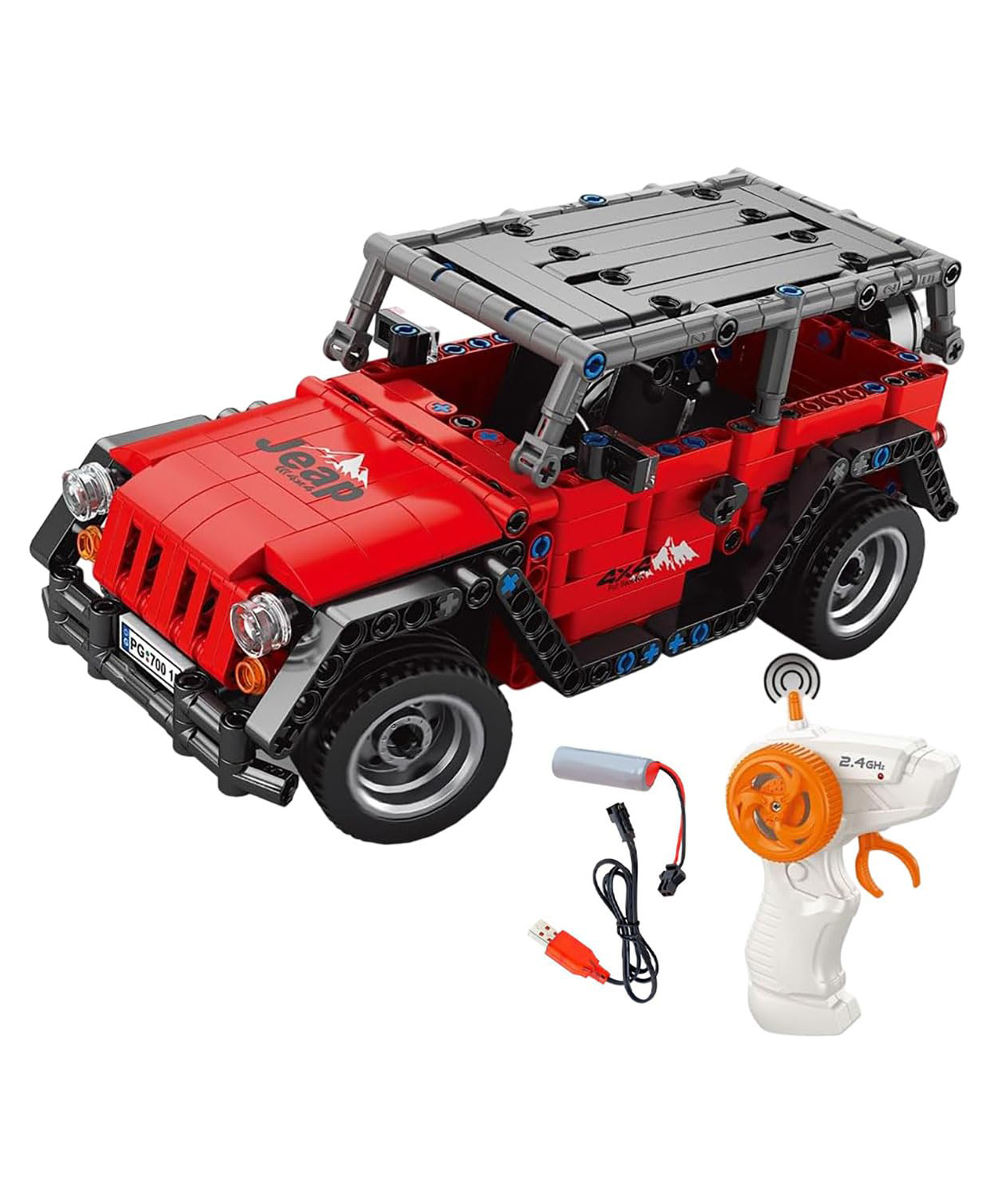 Magicwand RC Rechargeable DIY JEEEP Construction Building Blocks with Remote 448 Pcs-picture-12