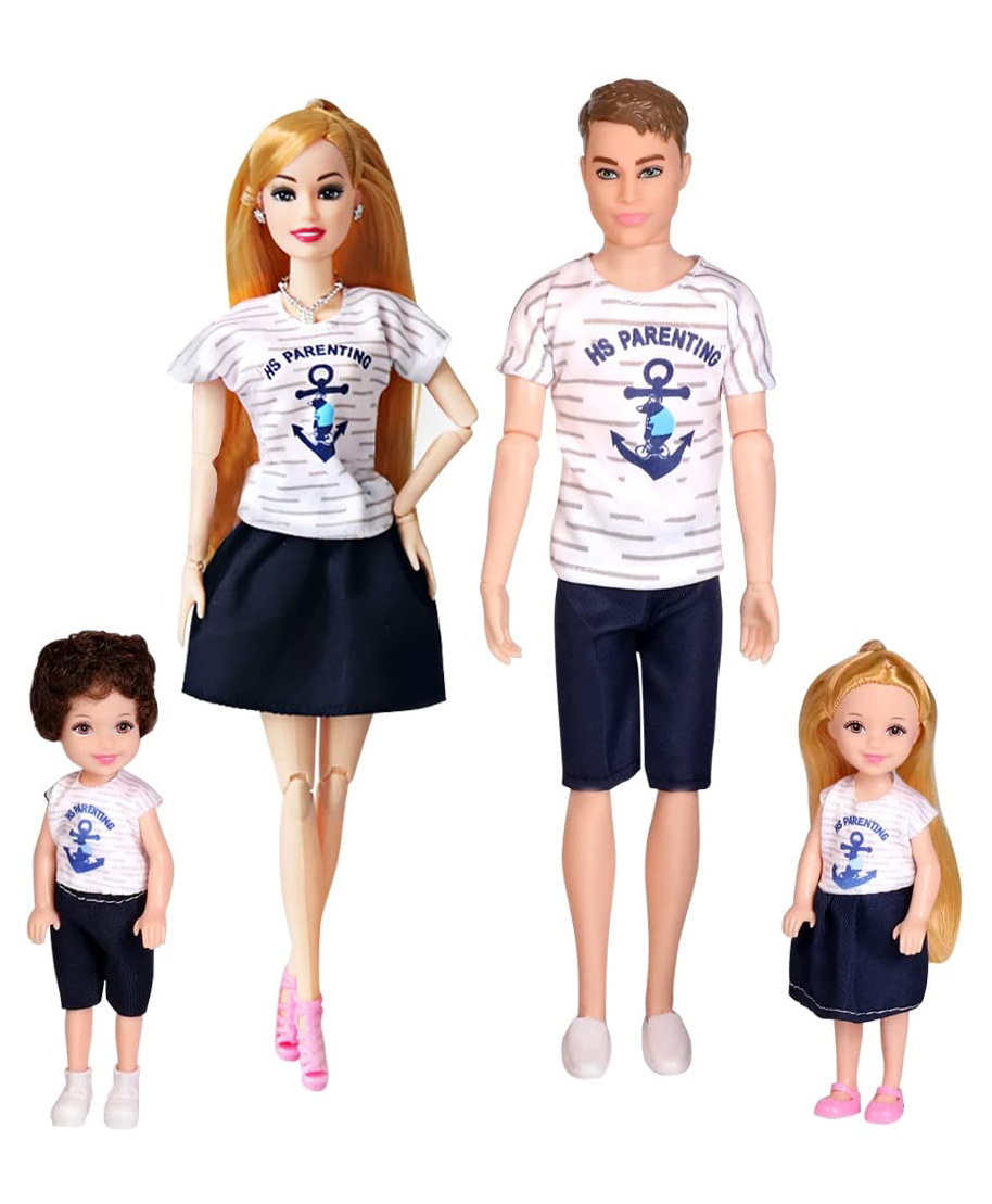 Magicwand Pretend Play Plastic Fashion Doll Family with Handbag,Shoes,Goggles,Shoes and Hat Pack of 1 Family Multi-Colored Random Design-picture-26