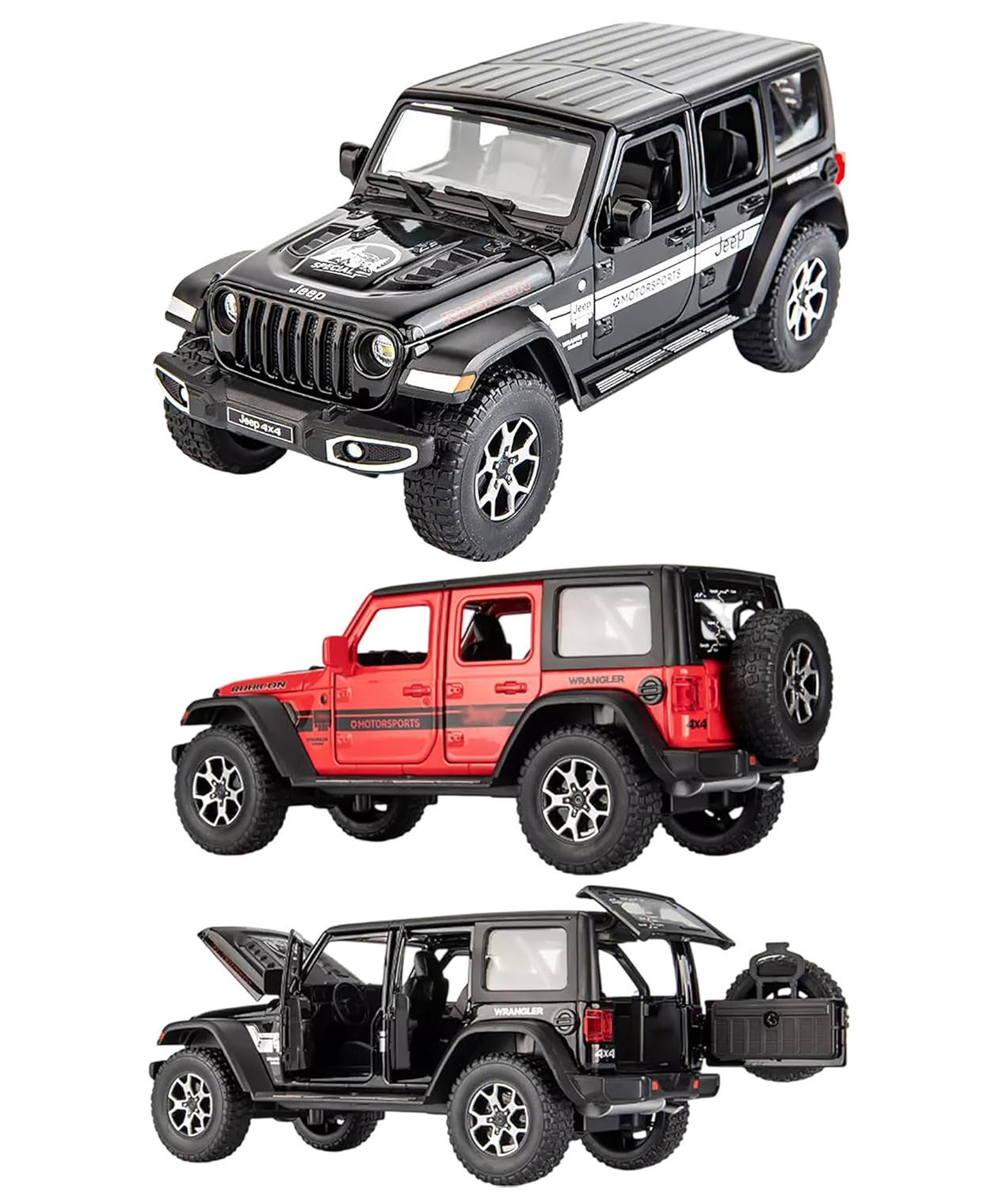Magicwand 1:24 Scale Large Rubiicon Jeeep Die-Cast Metal Car with 6 Openable Doors,Pull Back Action, Working Headlights & Tail Lights Colors as Per Stock Pack of 1-image-48