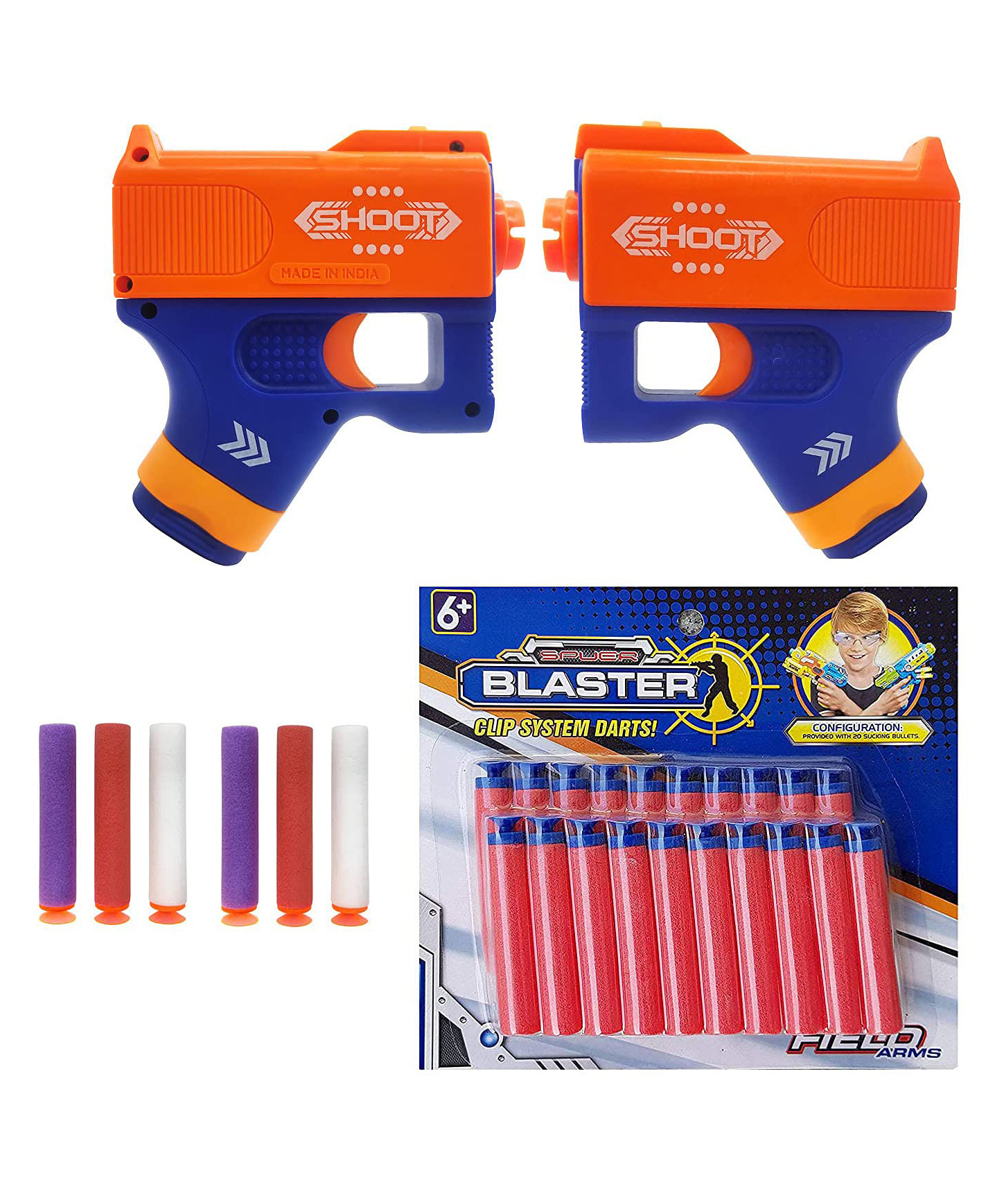Magicwand Mini Soft Bullet Gun with Free 26 Bullets Pack of 2 Guns Made in India-image-45