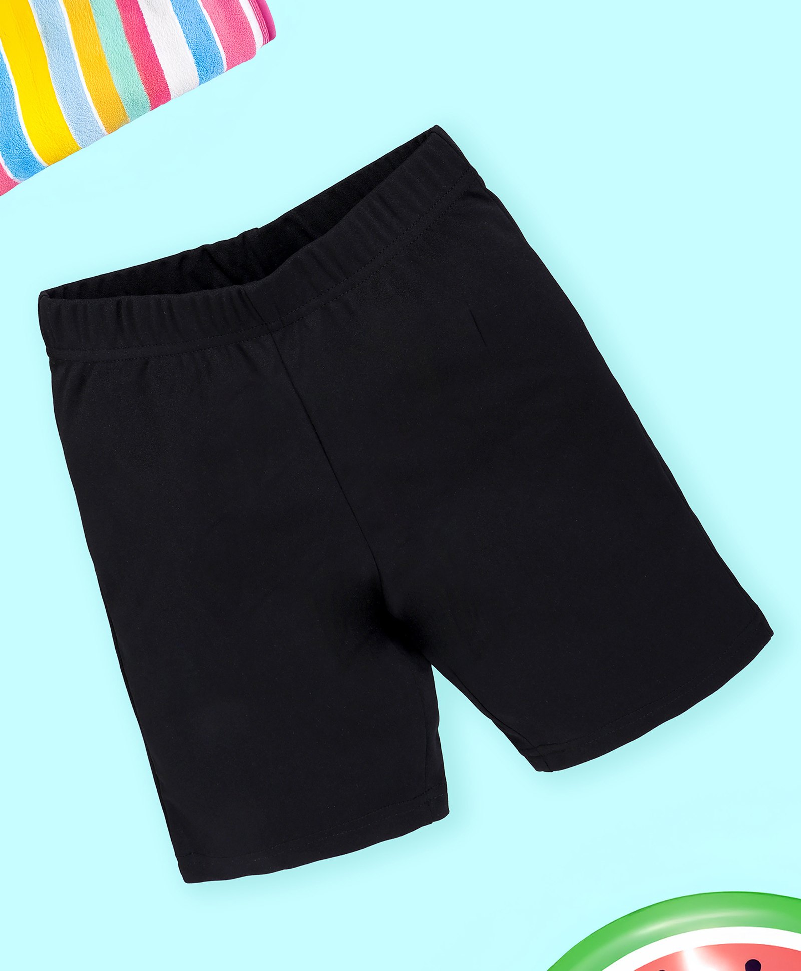 Kiddopanti Solid Swimming Shorts - Black-image-27