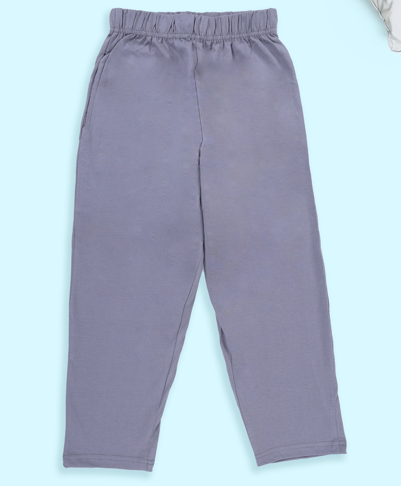 Kiddopanti Cotton Knitted Solid Pajama - Charcoal Grey-picture-28