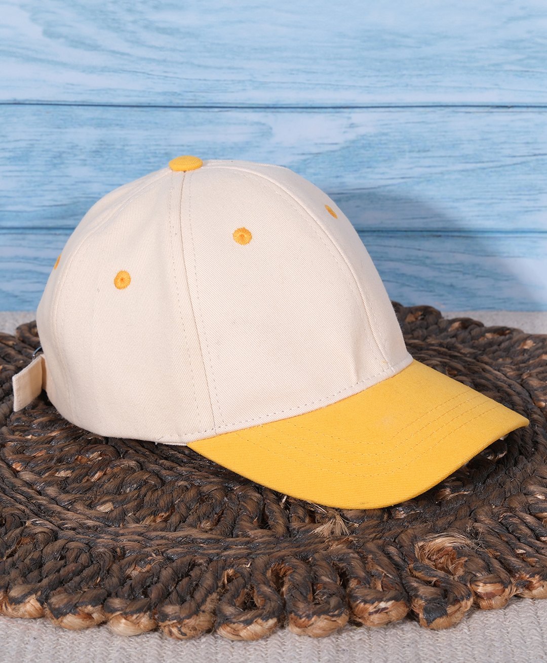 DukieKooky Cotton Abstract Embroidered Baseball Cap - Cream-picture-17