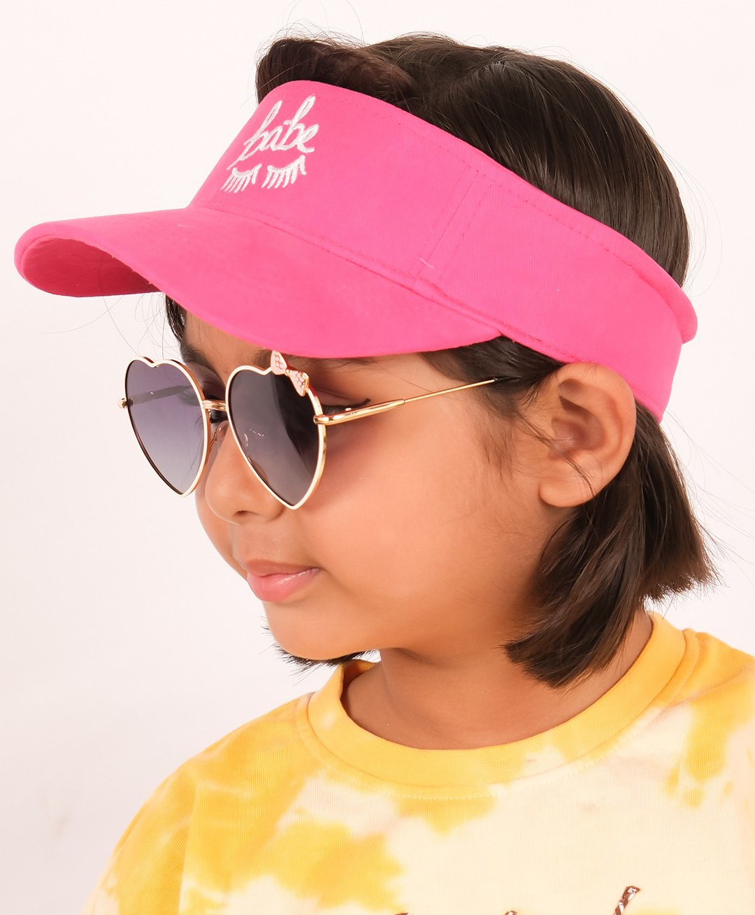 DukieKooky Babe Text Designed Visor Cap - Pink-image-48