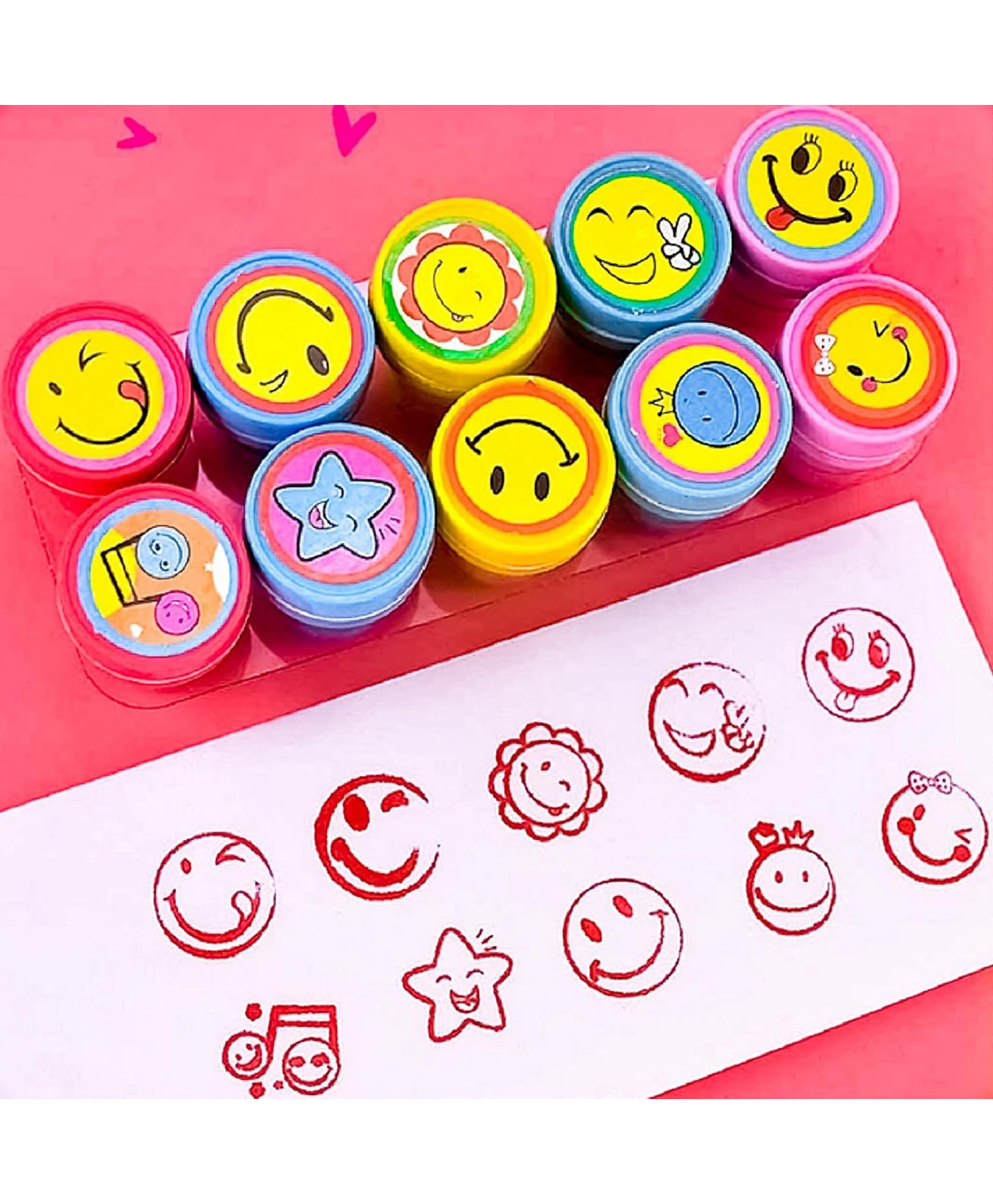 New Pinch Motivational Stamps for Kids 10 Pcs Plastic Stamp Toys - Multicolor-image-31