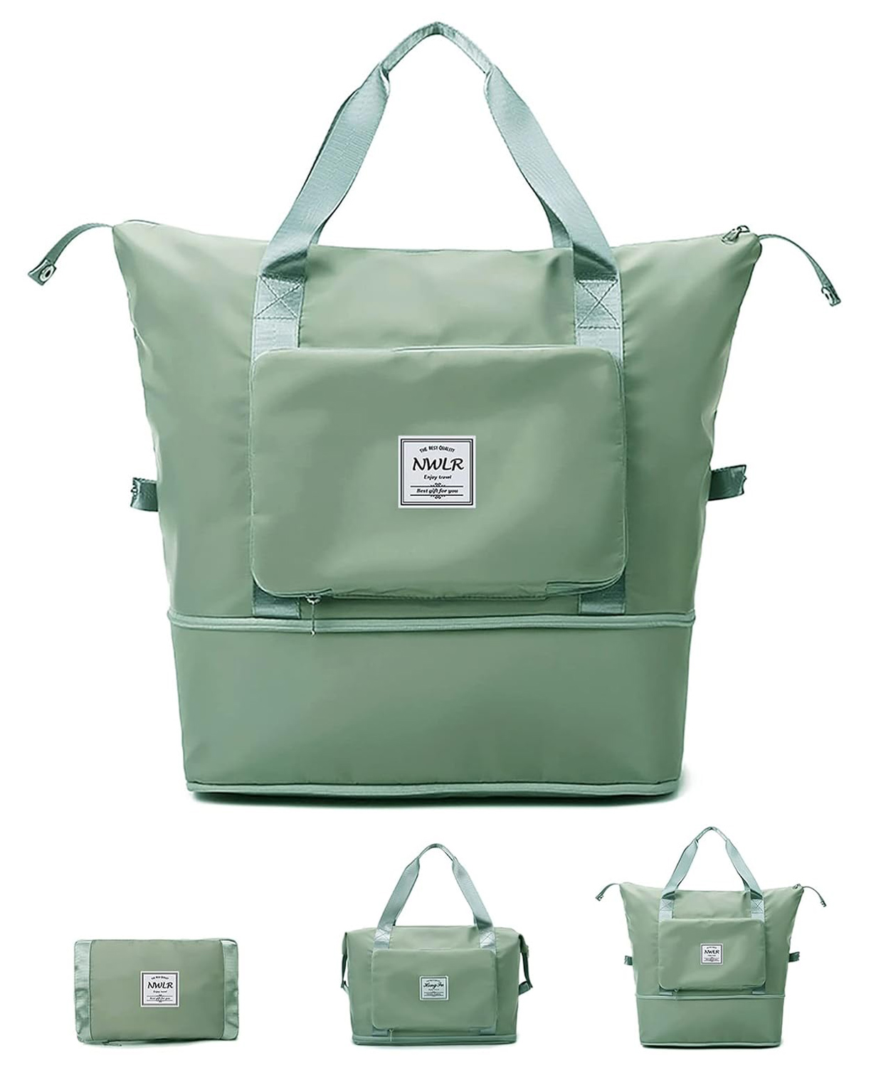 New Pinch Large Capacity Folding Travel Bag, Dry and Wet Separation Multifunctional Sports Shoulder Bag, Foldable Travel Duffel Bag(Colour May Vary)-image-22