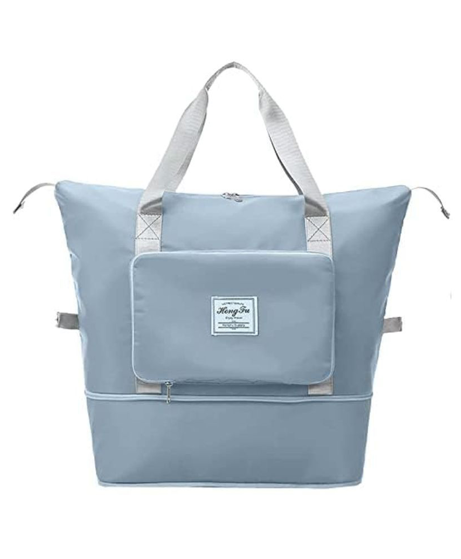 New Pinch Large Capacity Folding Travel Bag, Dry and Wet Separation Multifunctional Sports Shoulder Bag, Foldable Travel Duffel Bag(gray)-image-2
