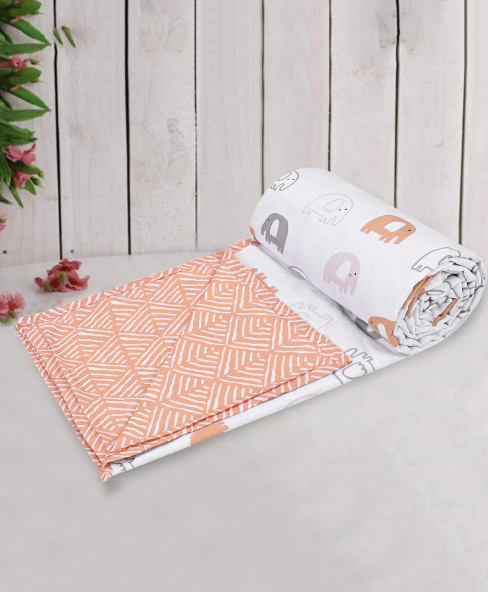 Trance Home Linen Cotton Reversible Baby Dohar Blanket - Terra tots-picture-13