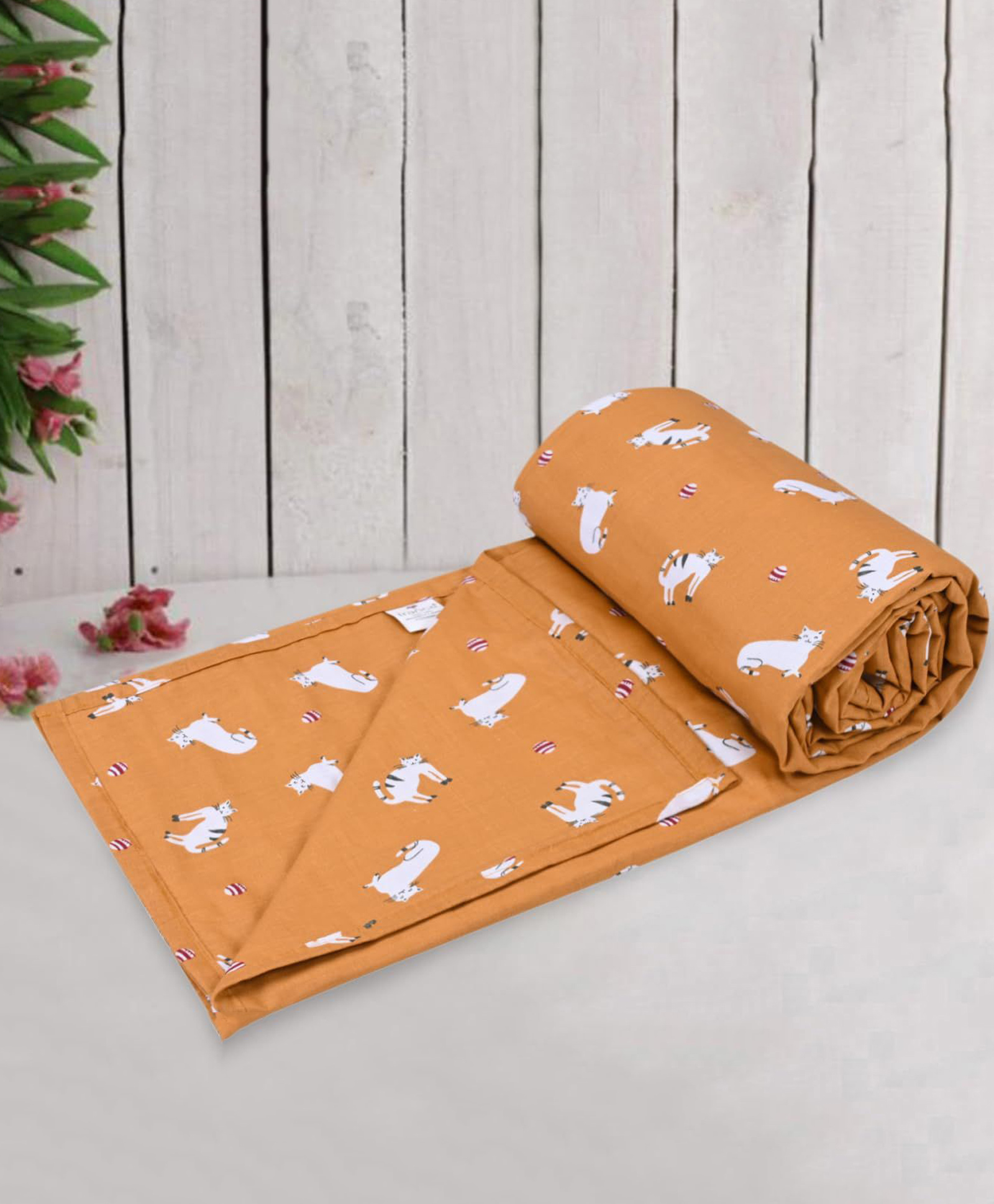 Trance Home Linen Cotton Reversible Baby Dohar Blanket - Kittens-picture-36