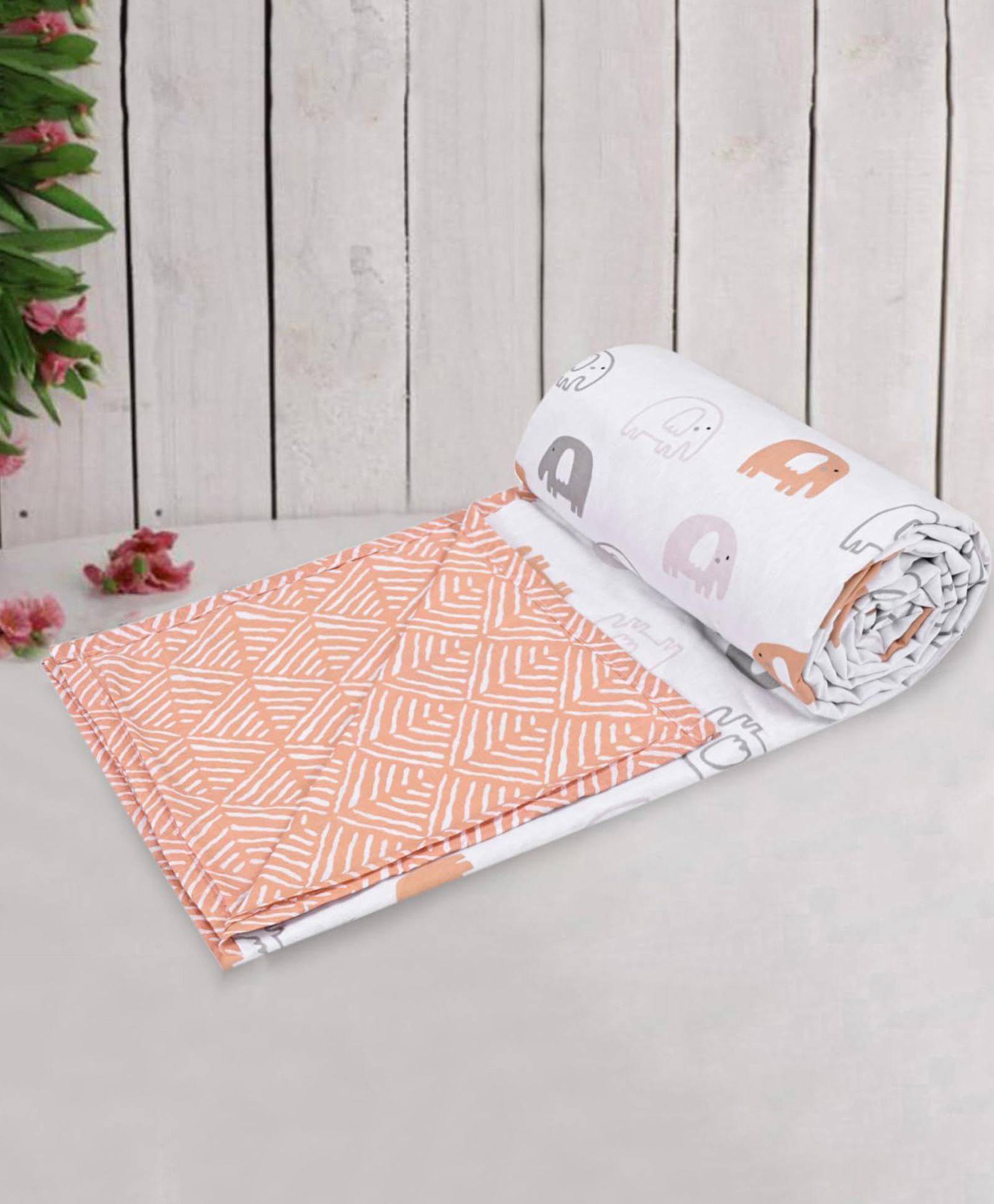 Trance Home Linen Cotton Reversible Baby Dohar Blanket - Terra tots-image-24