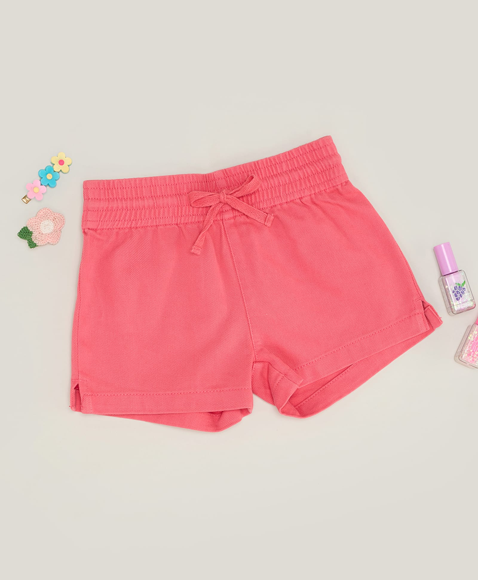 Pantaloons Junior Cotton Woven Solid Shorts - Pink-picture-42