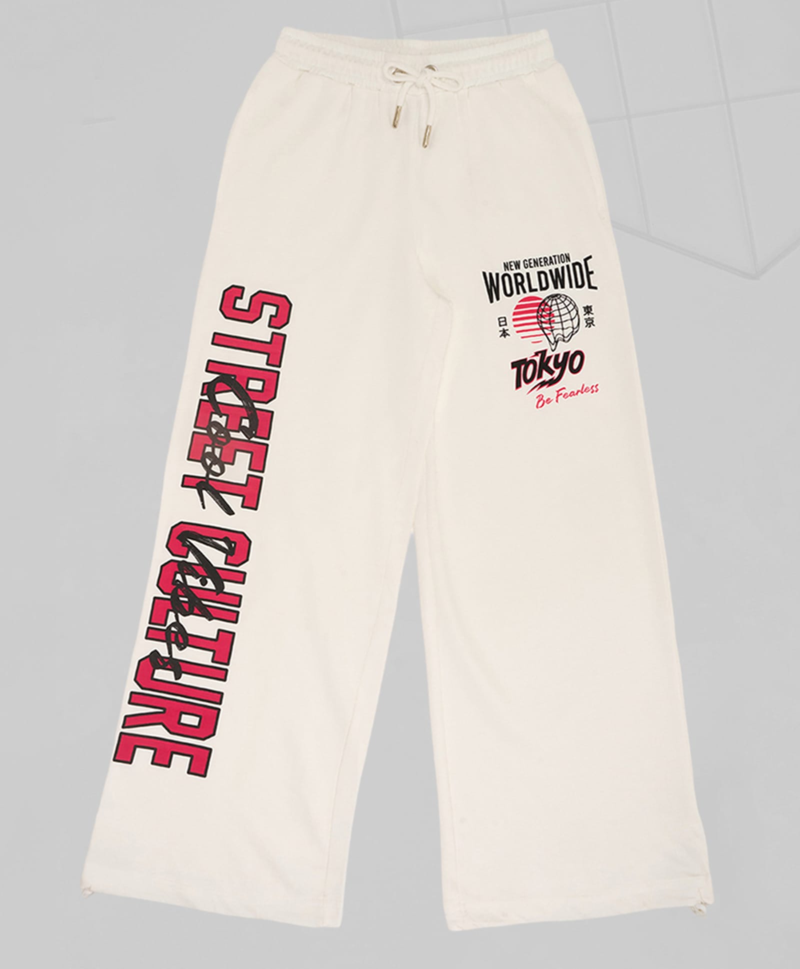 Pantaloons Junior Cotton Knit Street Culture Text Printed Pant - Off White-picture-19