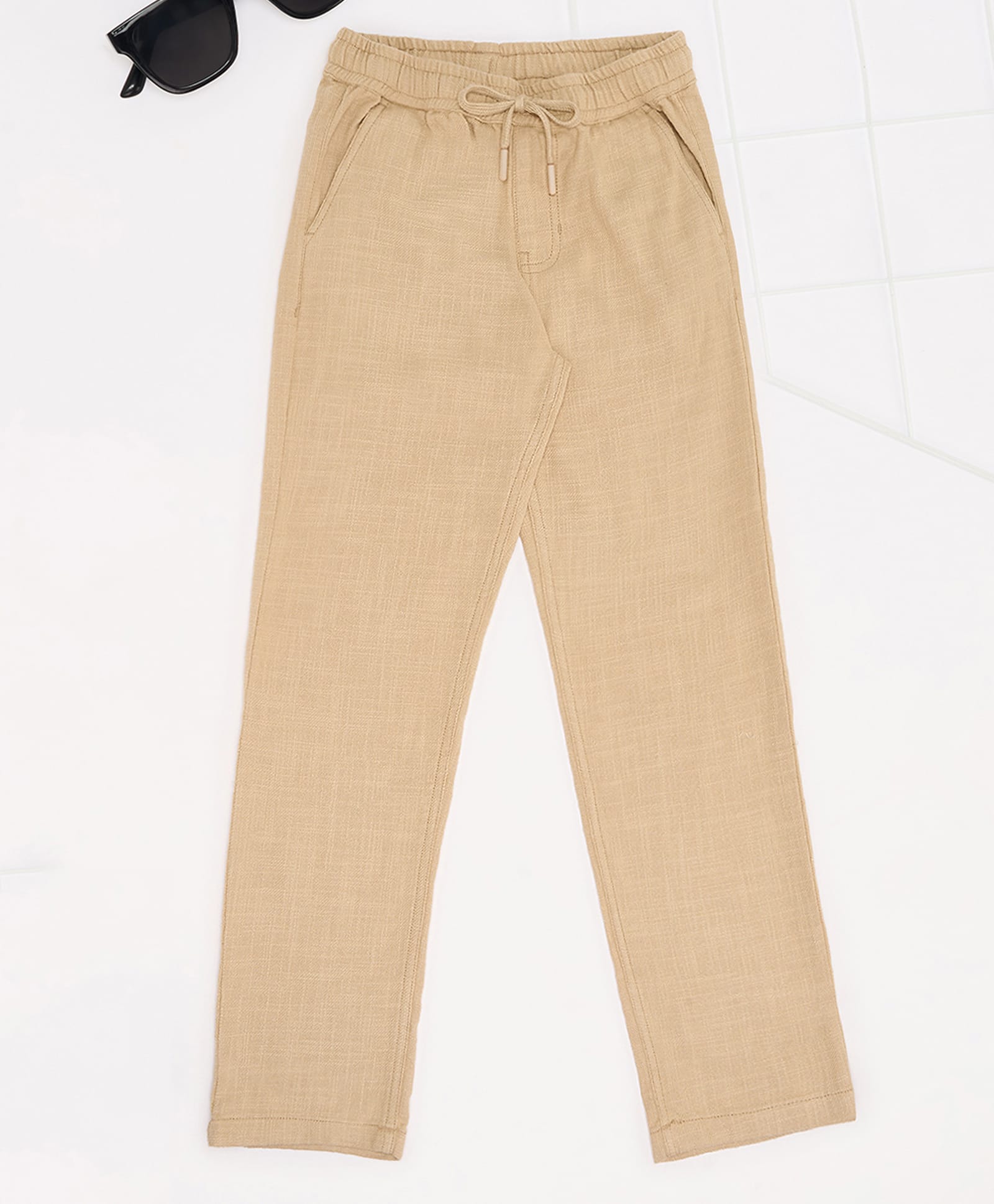 Pantaloons Junior Cotton Woven Solid Pant - Khaki-picture-39