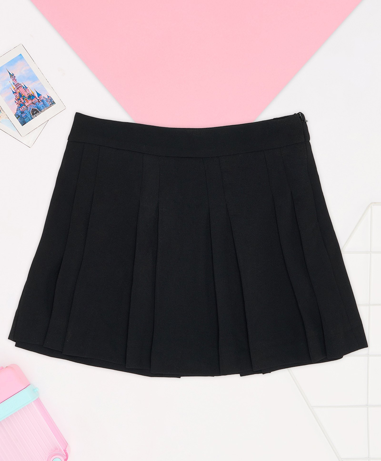 Pantaloons Junior Woven Solid Pleated Skirt - Black-image-10