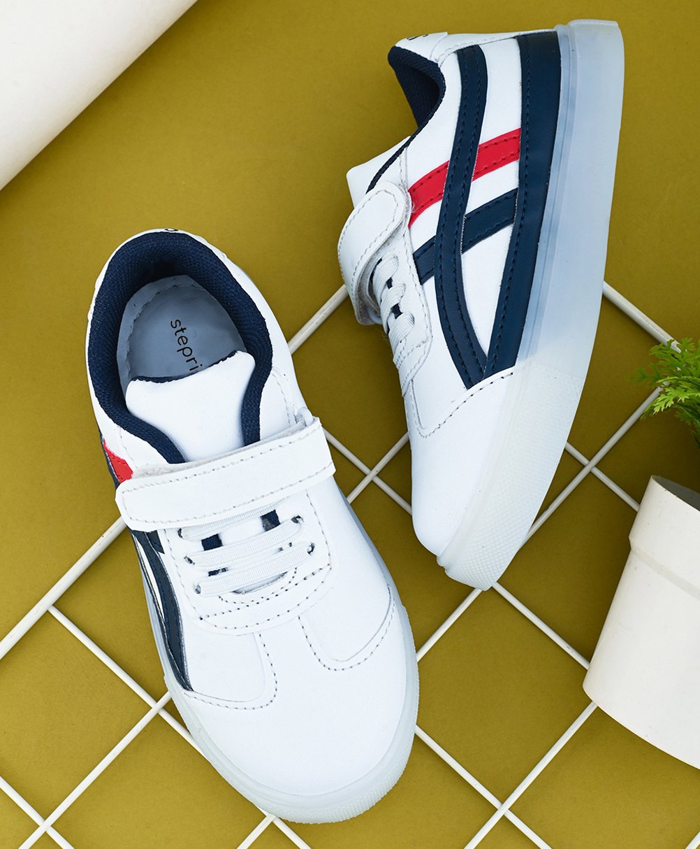 Steprite Colour Blocked Velcro Closer Sneakers - Navy Blue & White-picture-16