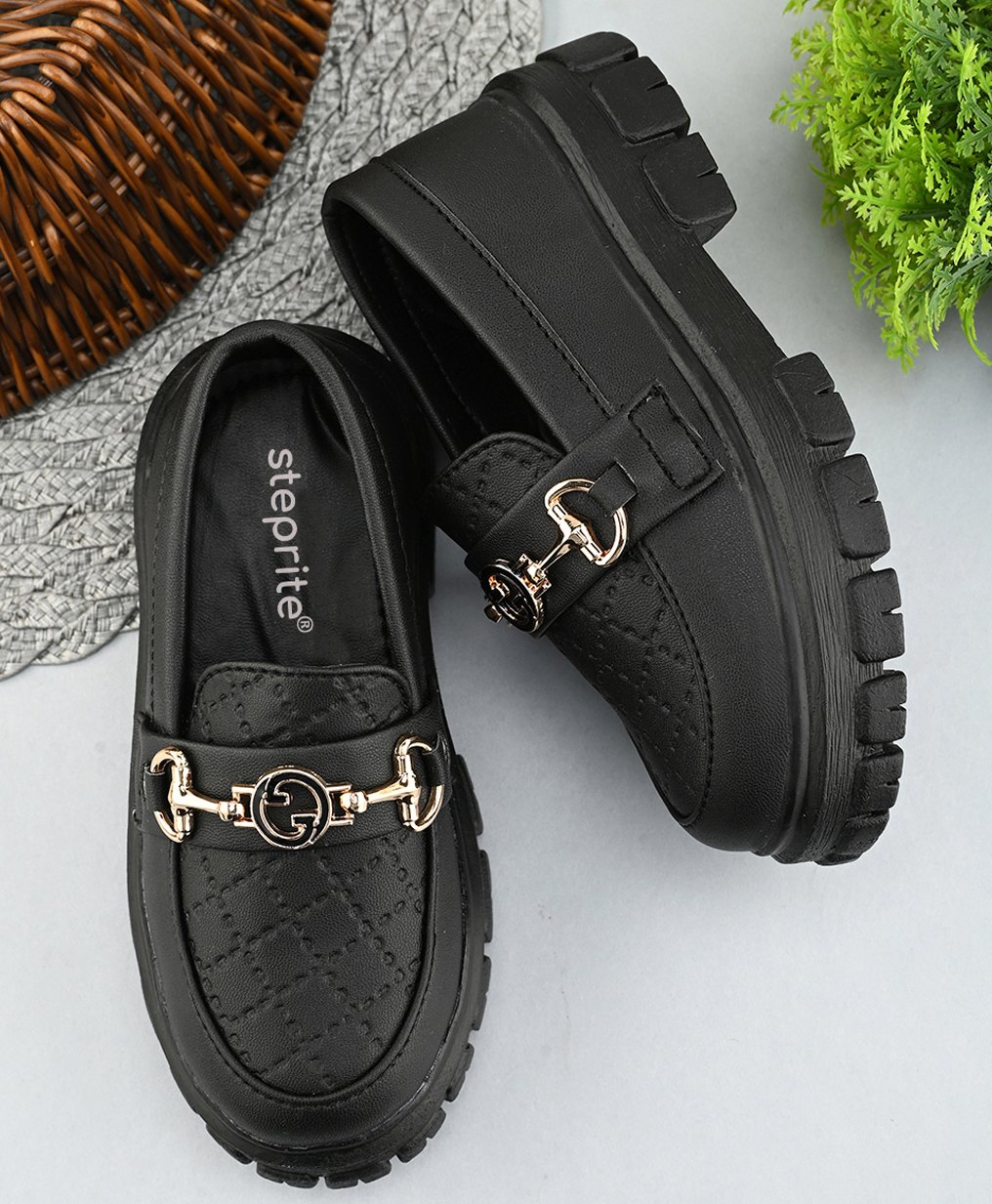 Steprite Metal Applique Detailed Boat Shoes - Black-picture-21