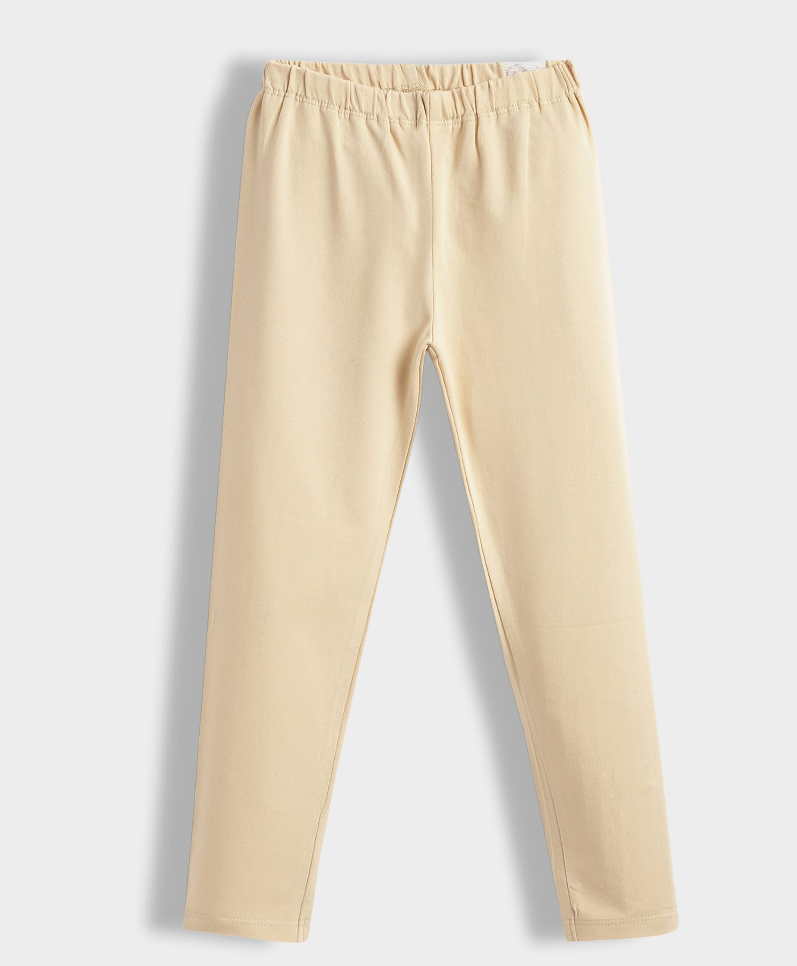 Orange Sugar Cotton Lycra Knit Solid Stretchable Leggings - Beige-picture-19