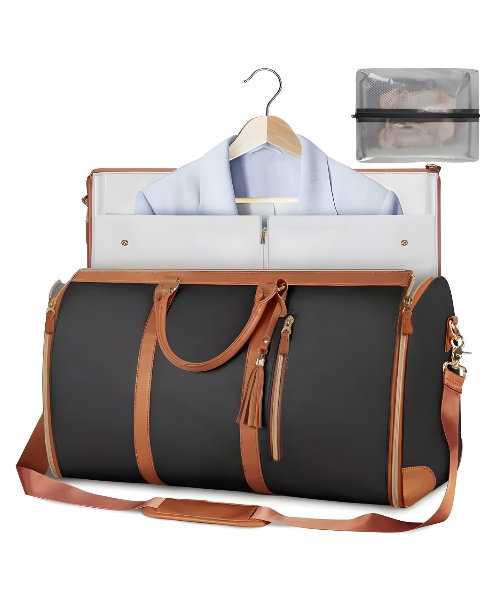 COZY VIBES Garment Bags For Travel, Convertible Carry On Garment Bag Large Duffle Bags, 2 In 1 Hanging Suitcase Suit Duffel Travel Bags With Shoe Pouch- PACK OF 1- COLOR MAY VARY-picture-22