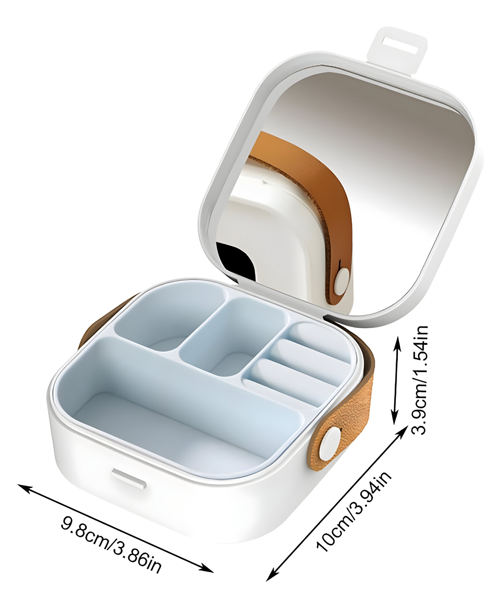 COZY VIBES Compact Mini Jewelry Storage Case - Portable Travel Jewellery Organizer with Multiple Compartments for Rings, Earrings, Necklaces, and Accessories- PACK OF 1- COLOR MAY VARY-image-28