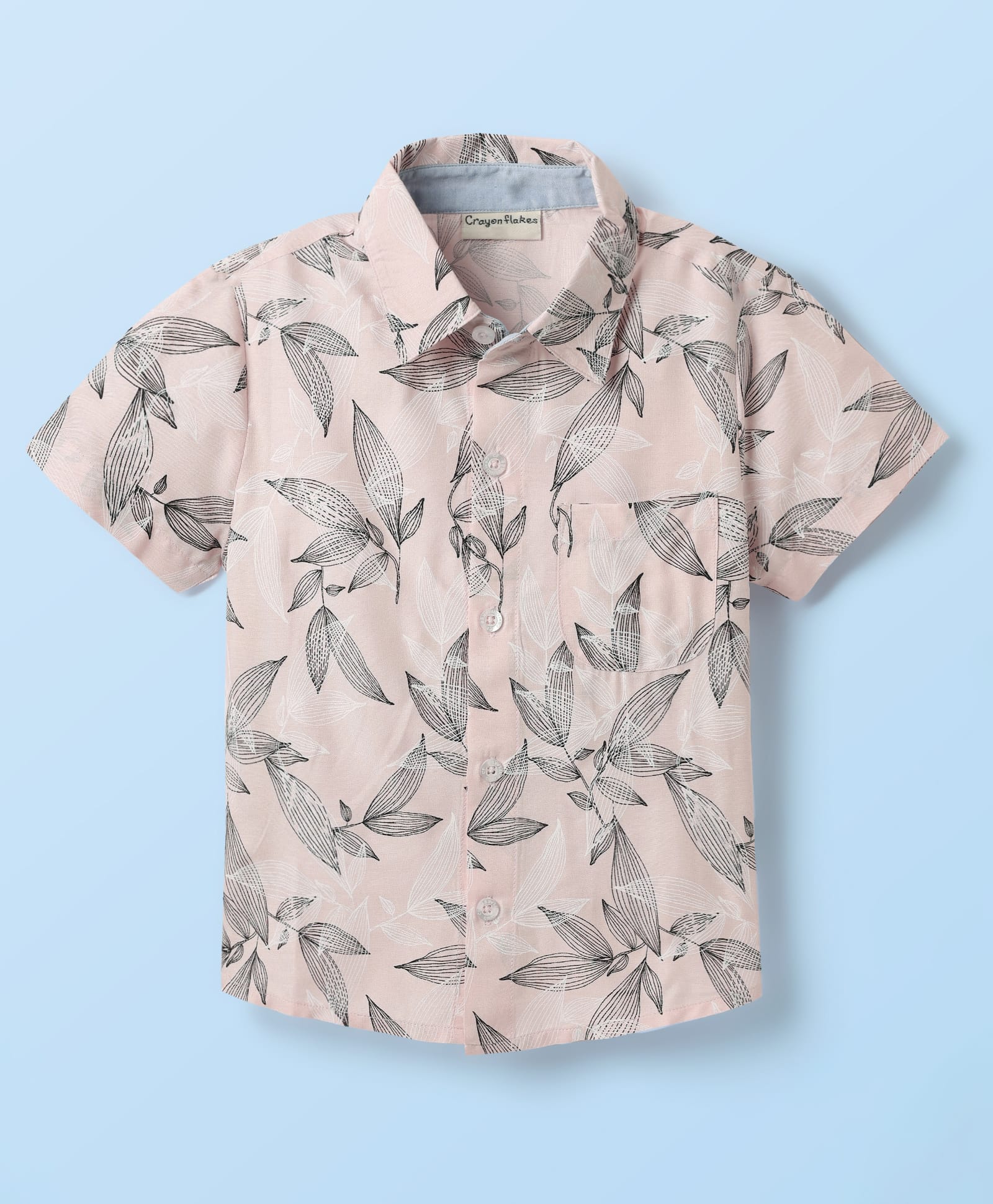 CrayonFlakes Rayon Woven Half Sleeves Tropical Theme Printed Shirt - Pink-picture-36