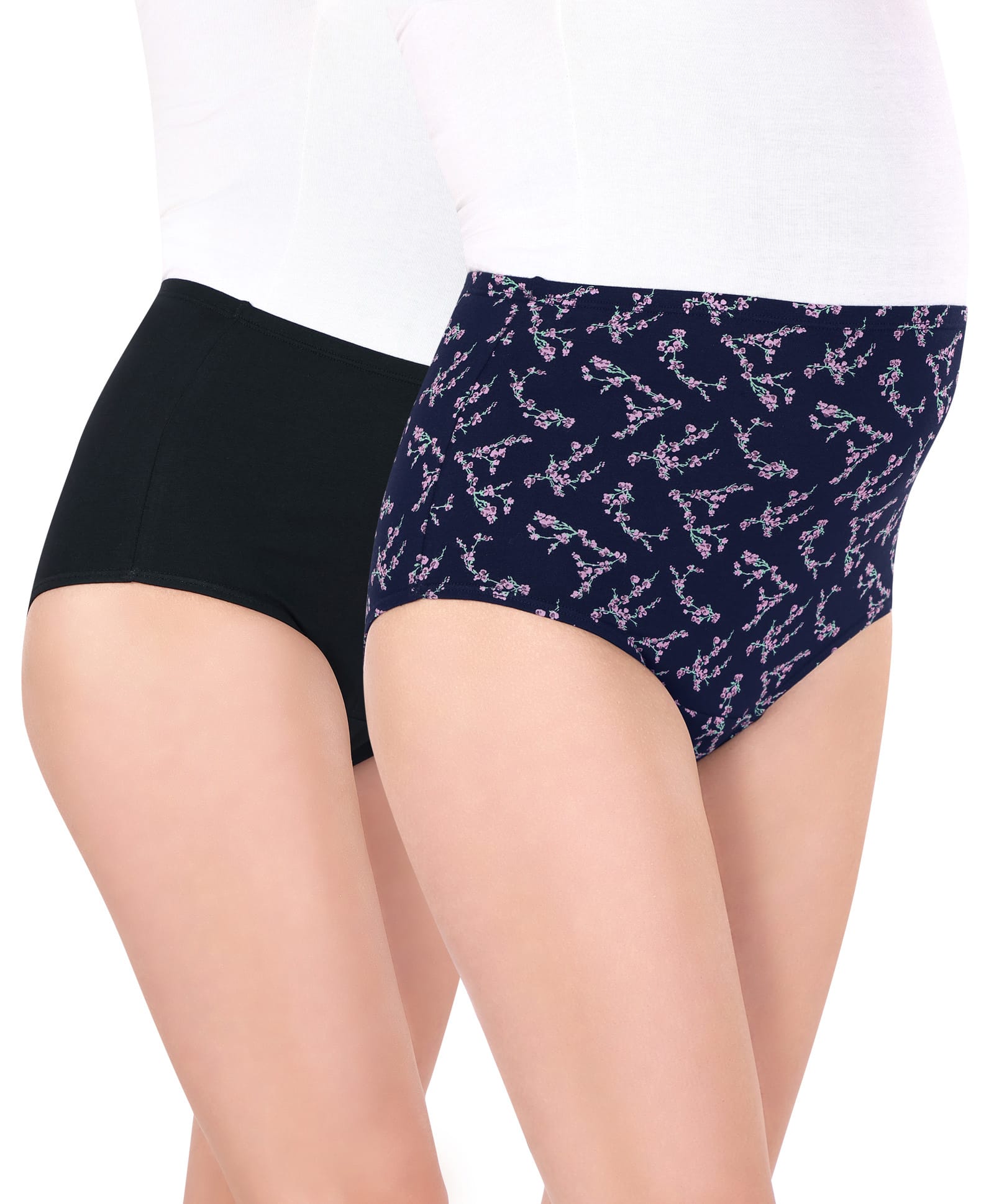 Bella Mama Cotton Elastane High Coverage Panties Pack of 2 (Color & Print May Vary)-image-33