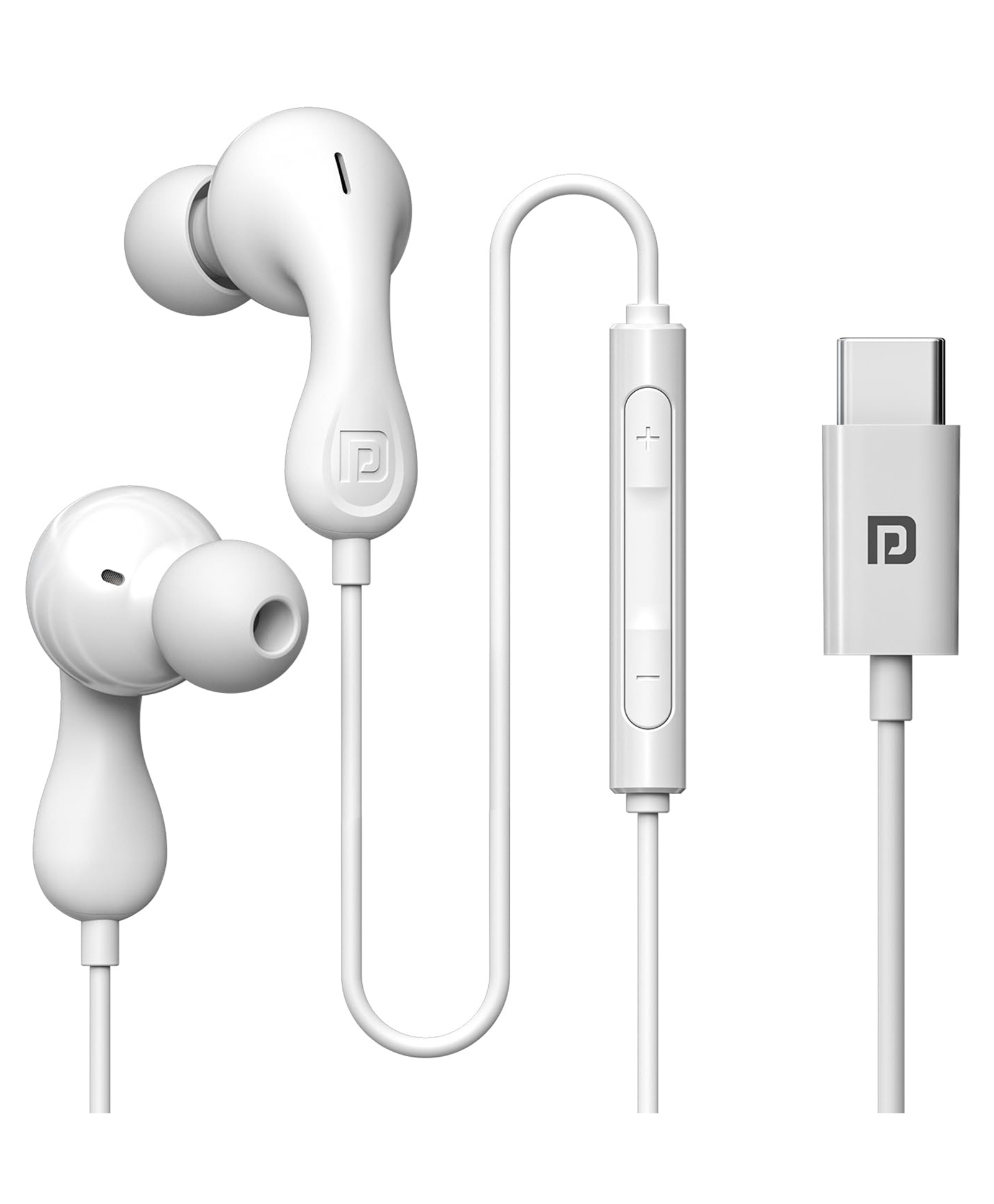 Portronics Conch Kappa C in Ear Type C Wired Earphones with In Line HD Mic, Powerful Audio, 14.2mm Dynamic Driver, Unique Earbuds Design,TPE Anti Tangle Wire,In line Controls,Wide Compatibility(White)-picture-18