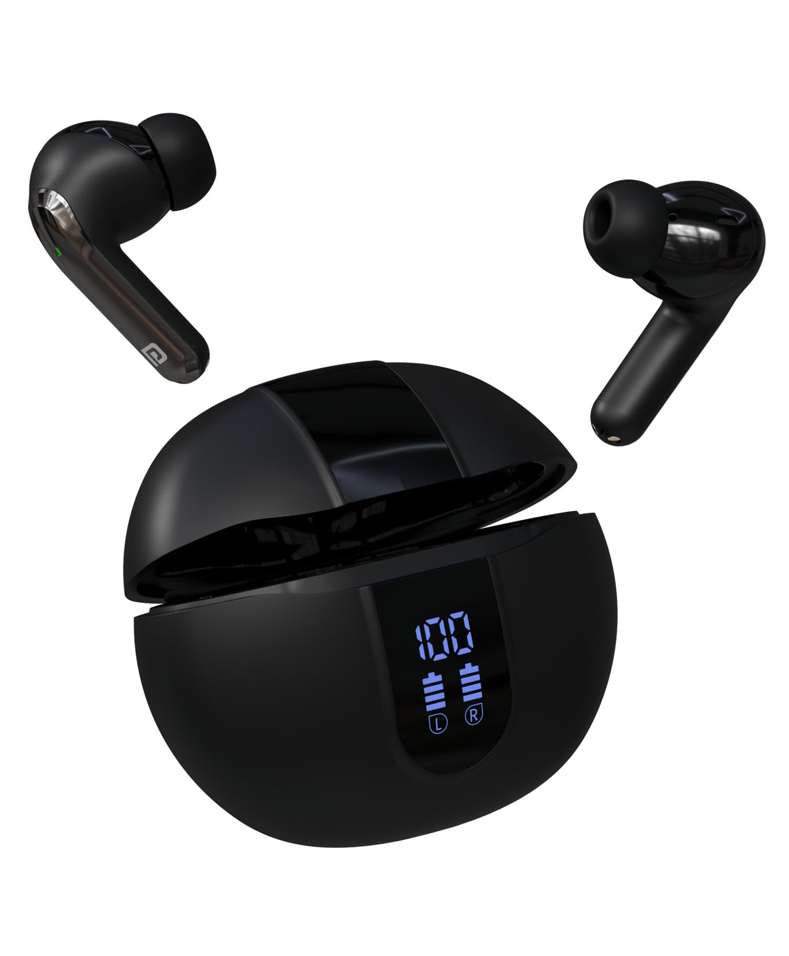 Portronics Twins 29 ANC in-ear TWS Wireless Bluetooth Earbuds With Digital Display, Upto 30 Hours Playtime, Auto ENC, Low Latency, BT 5.4V,10mm Driver,IPX5 Water Resistant, Type C Fast Charging(Black)-image-34