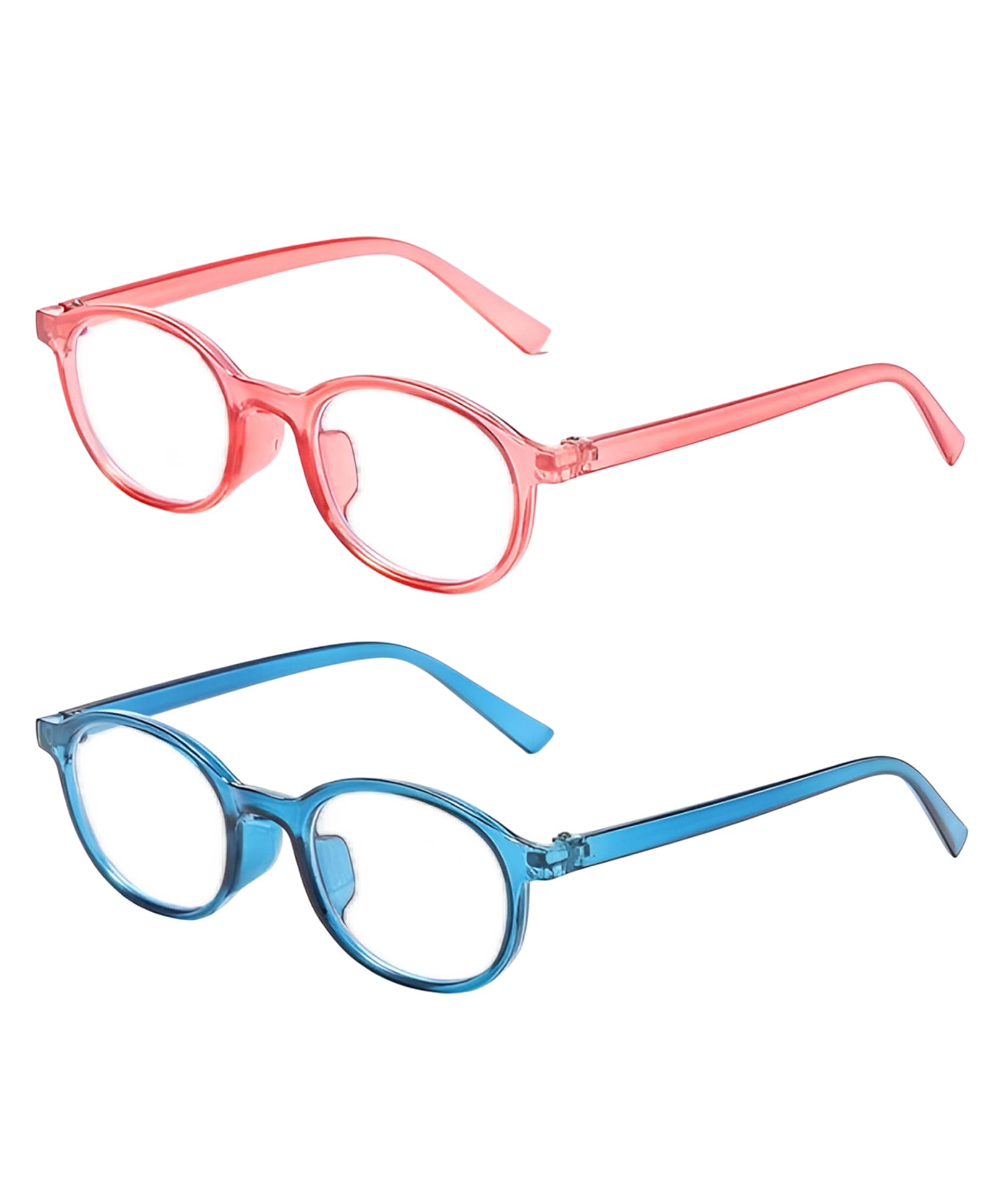 SYGA Pack of 2 Kids Anti-Blue Light Blocking Retro Round Frame Glasses for Age 4 to 12 Years old (Blue & Orange)-image-31