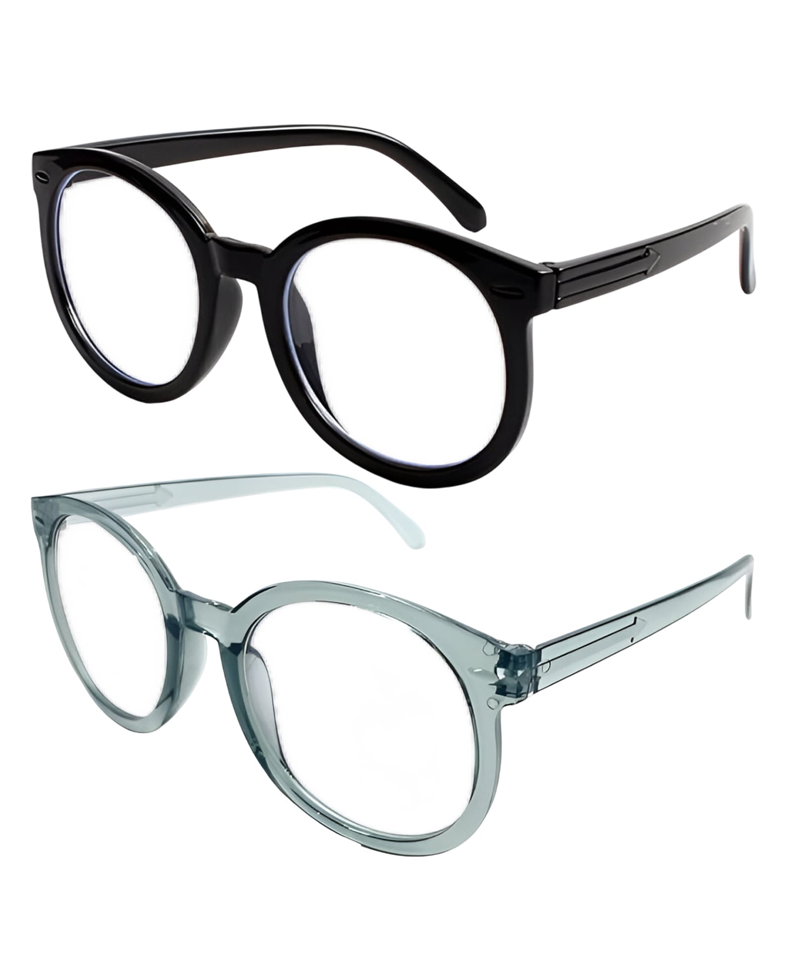 SYGA Pack of 2 Men & Women Anti-Blue Light Radiation Ins High-Value Plain Glasses (Black & Grey)-picture-13
