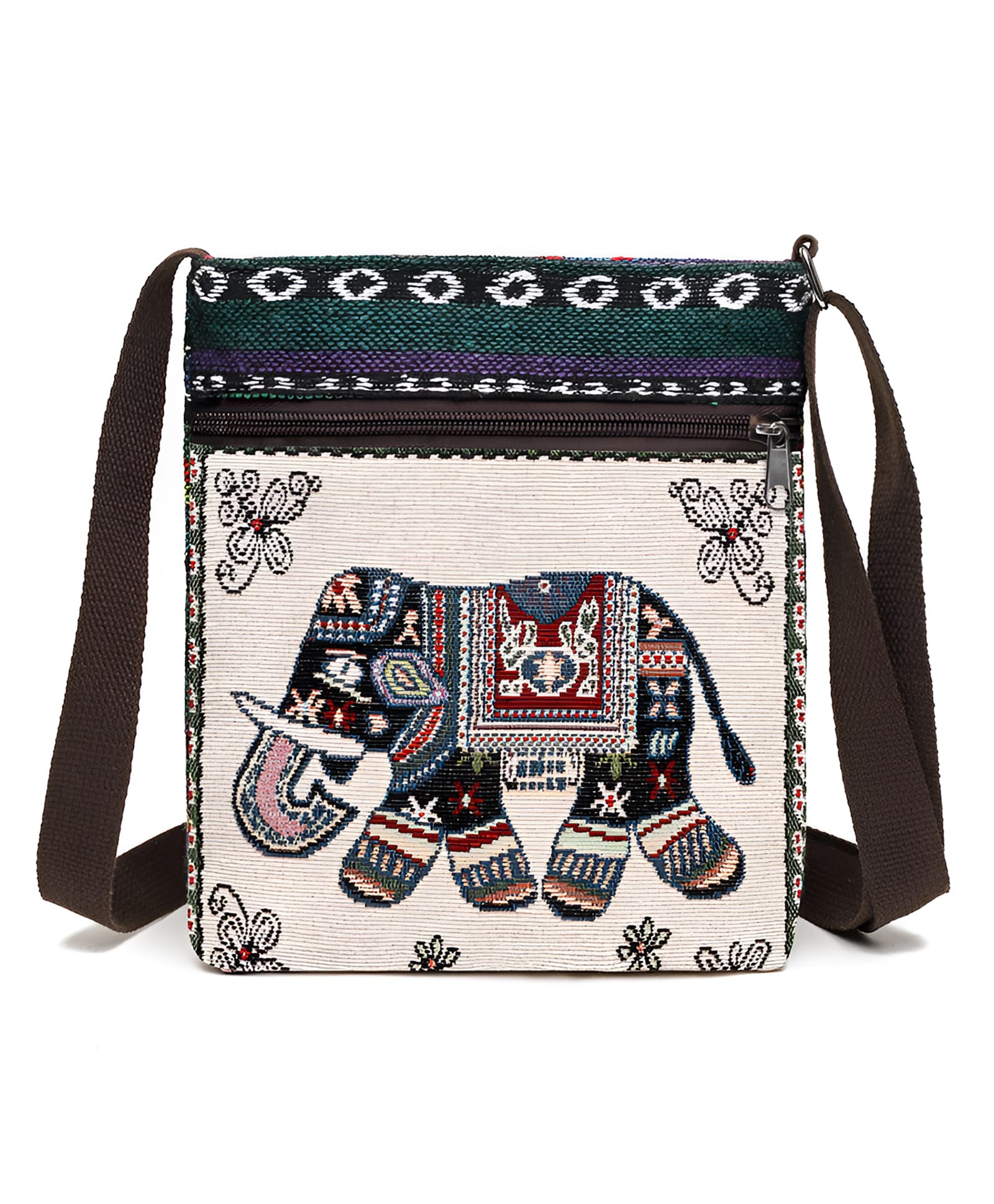 SYGA Women's Jacquard Cloth Material With Elephant Pattern, Sling Bag (Yellow)-image-7
