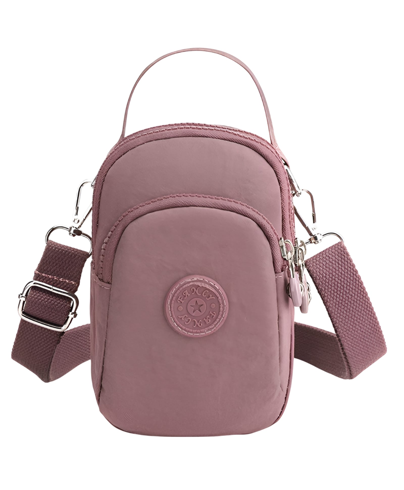SYGA Women's Nylon Material With Simple Pattern, Mini Sling Bag (Rose Pink)-picture-21